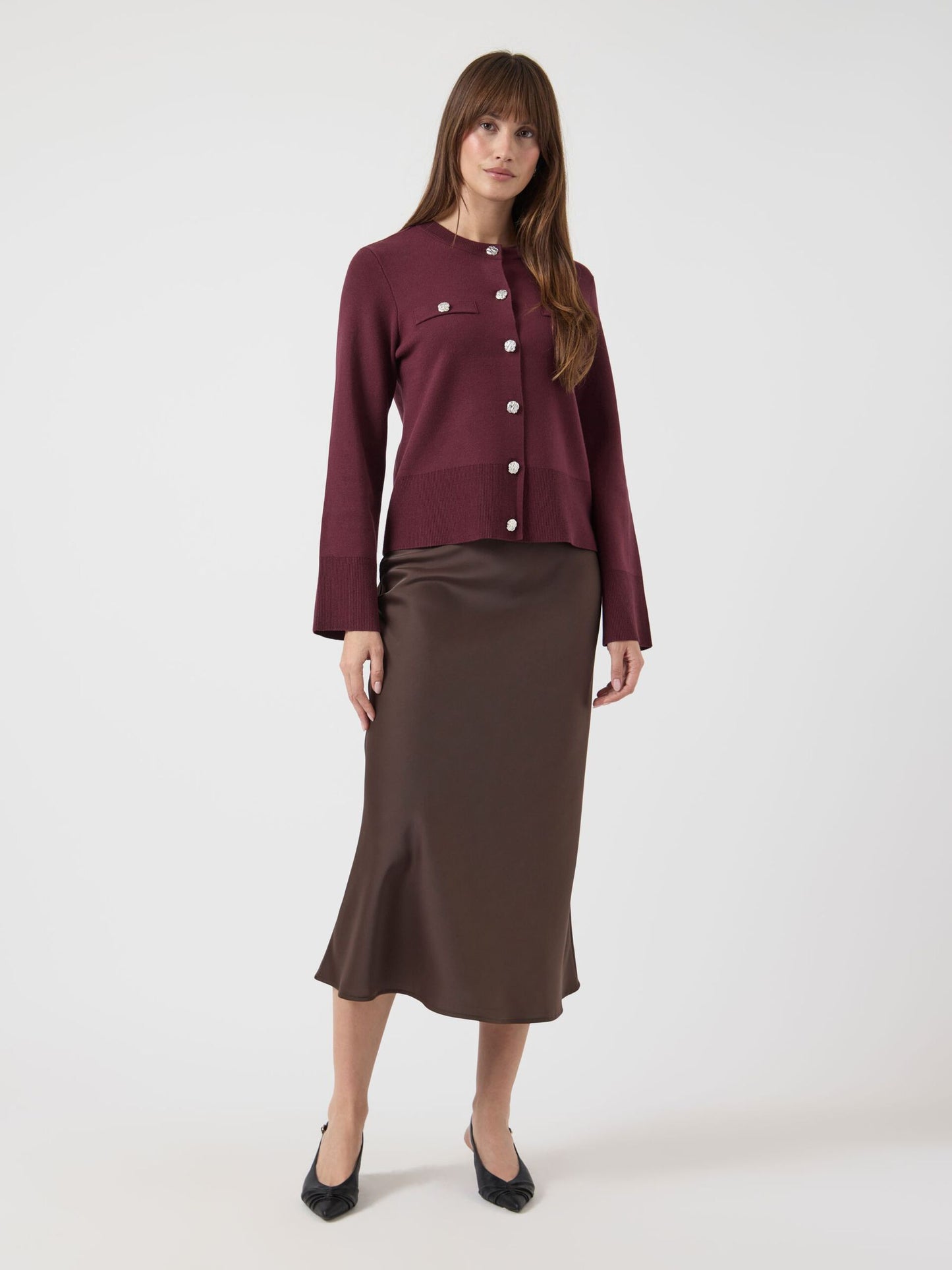 YASPIMI Burgundy CARDIGAN