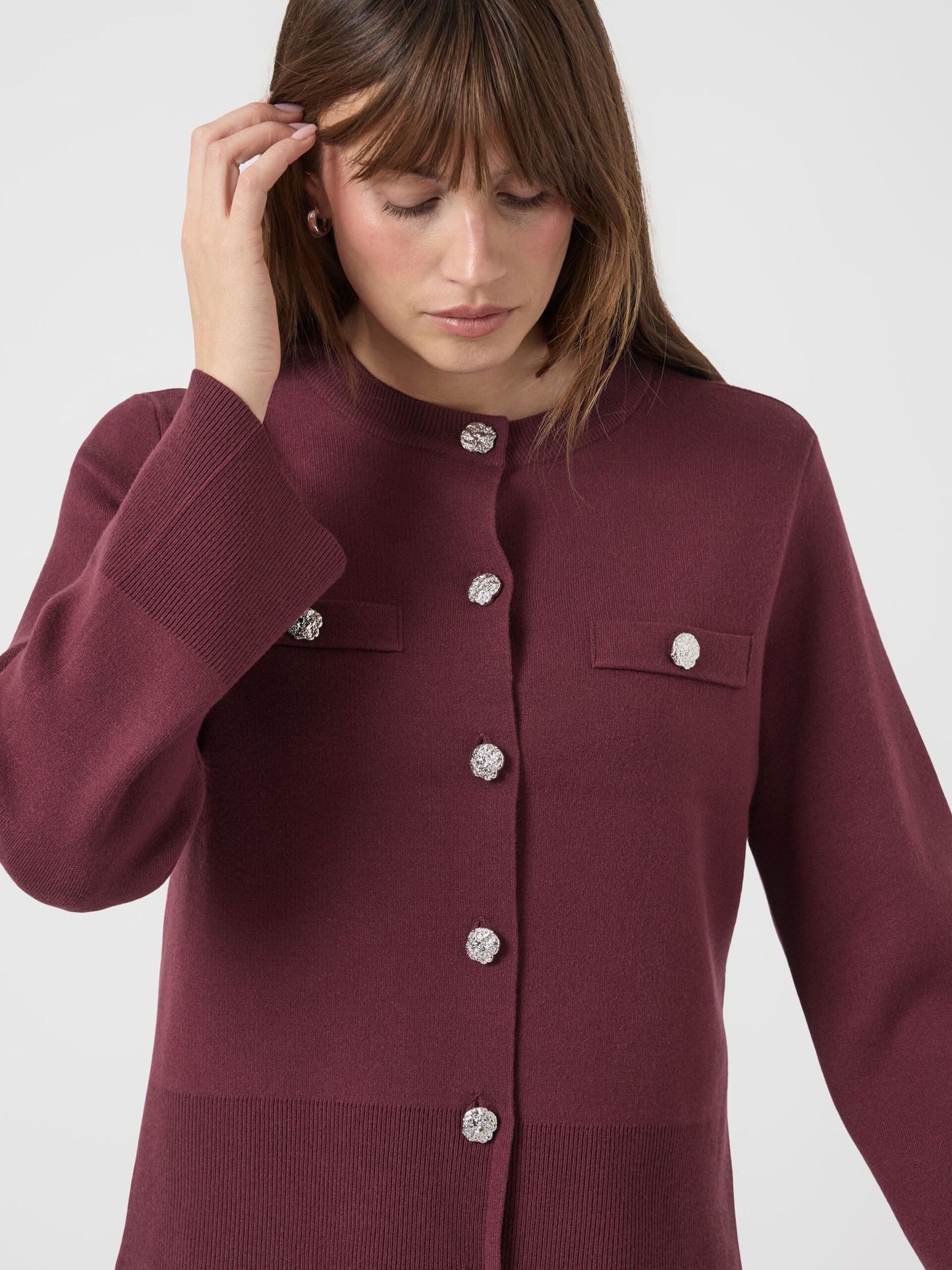 YASPIMI Burgundy CARDIGAN