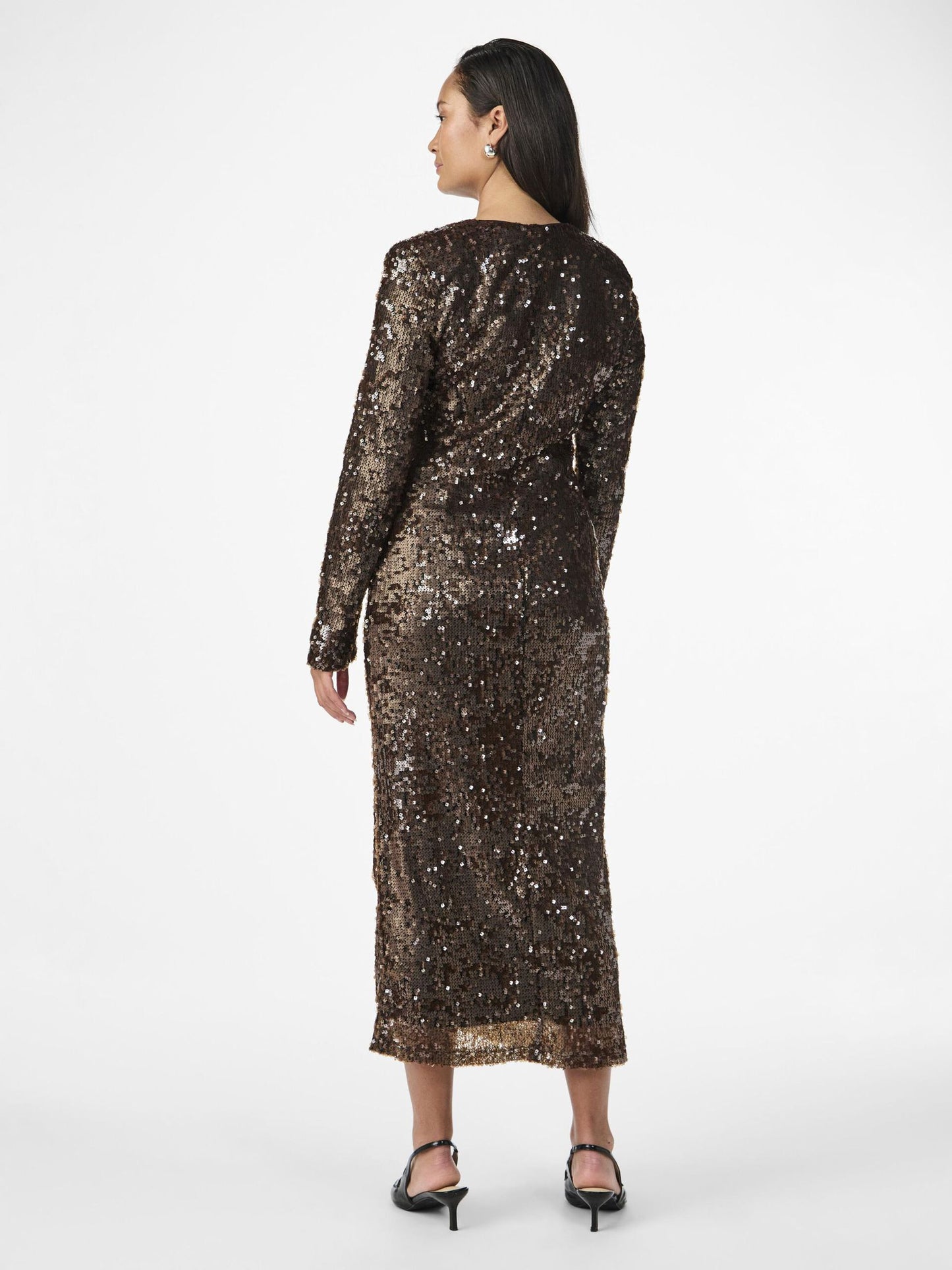 YASPIO midi sequin chocolate dress