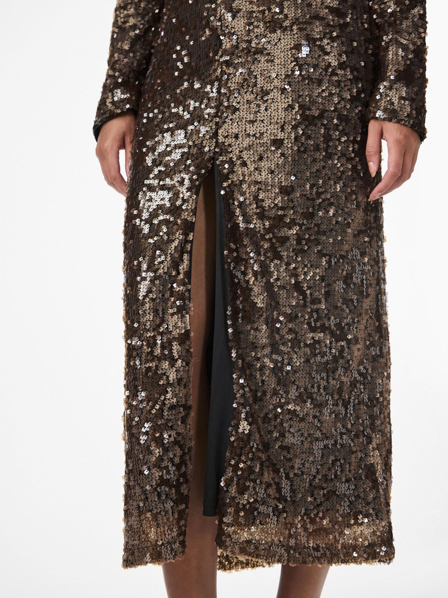 YASPIO midi sequin chocolate dress