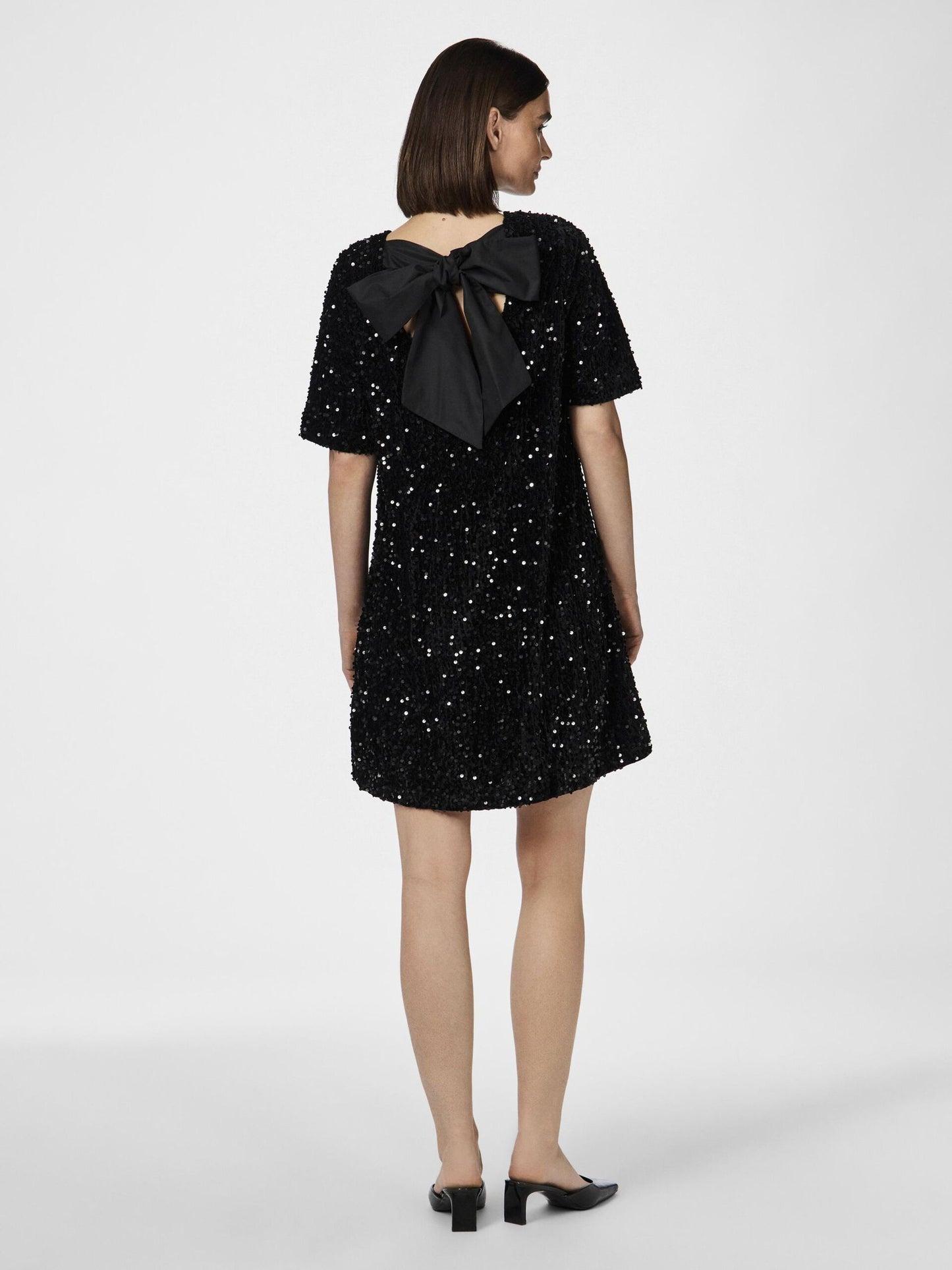 YASFUDSY mini sequin bow dress - Black