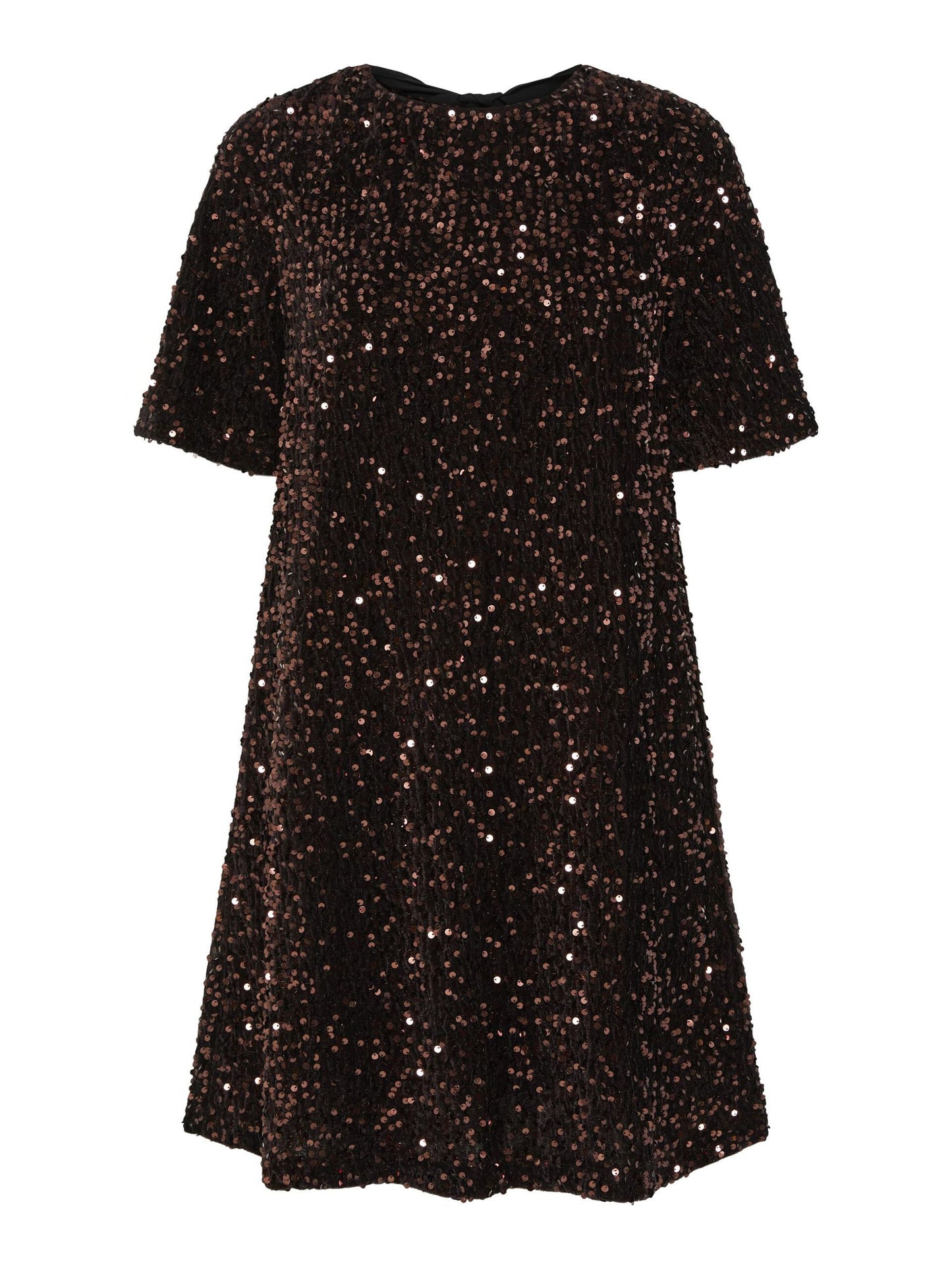 YASFUDSY mini sequin bow dress - chocolate