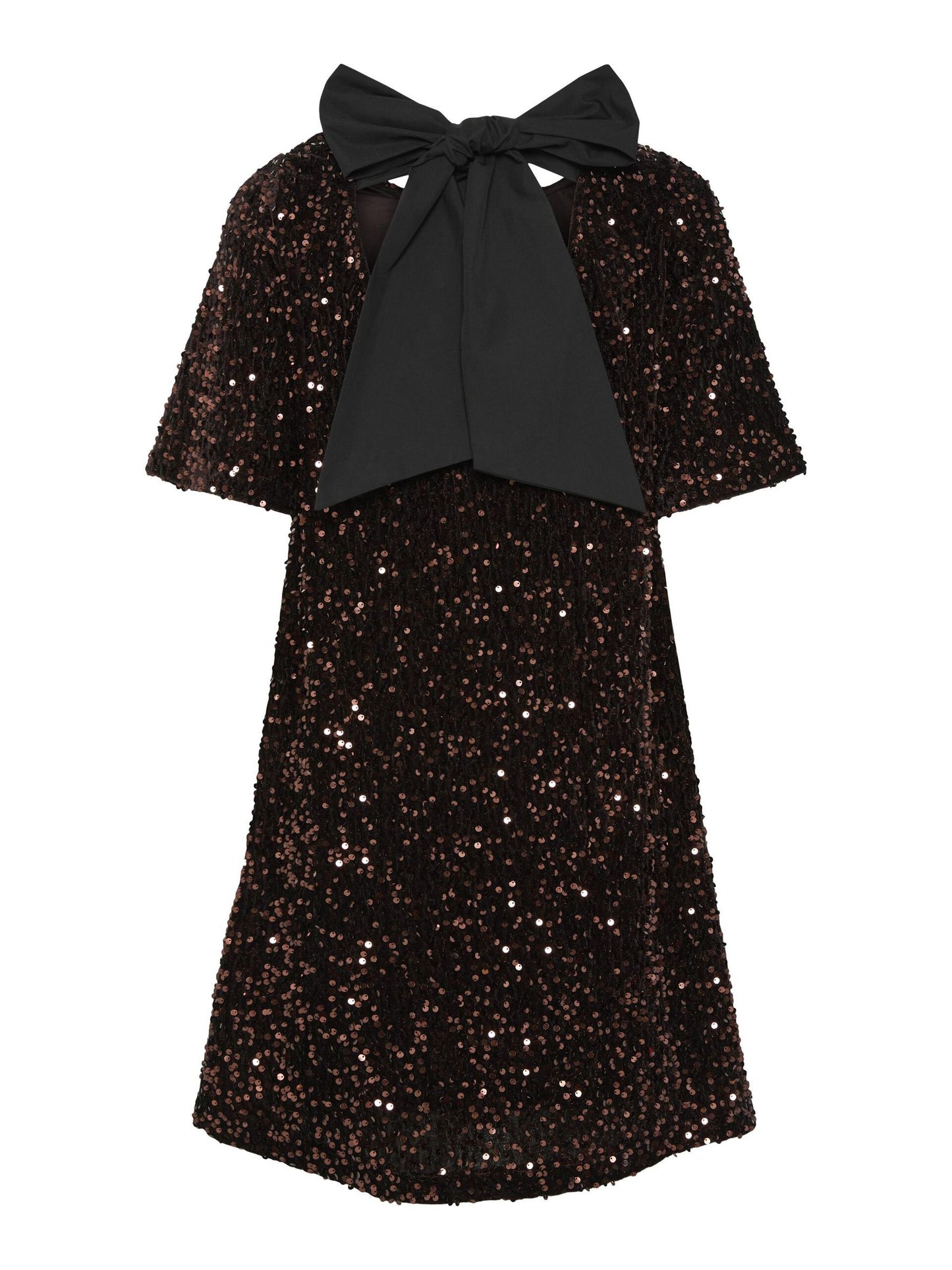 YASFUDSY mini sequin bow dress - chocolate