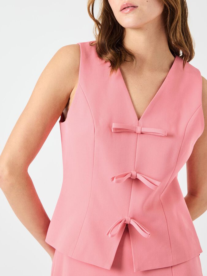 YASERNA SLEEVELESS PINK BOW TOP