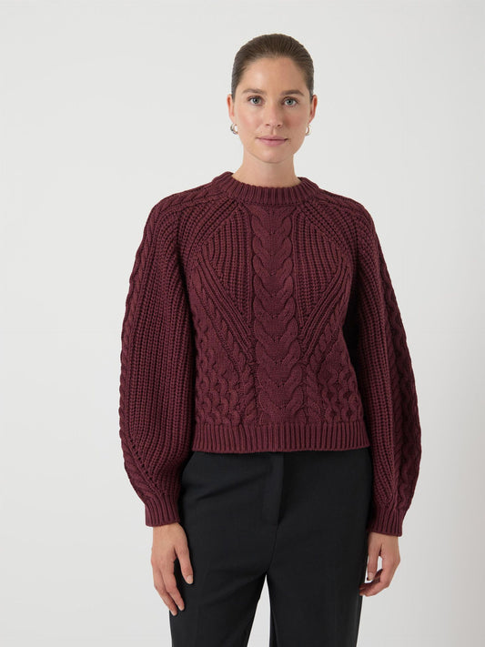YASNANSA KNITTED Burgundy Jumper