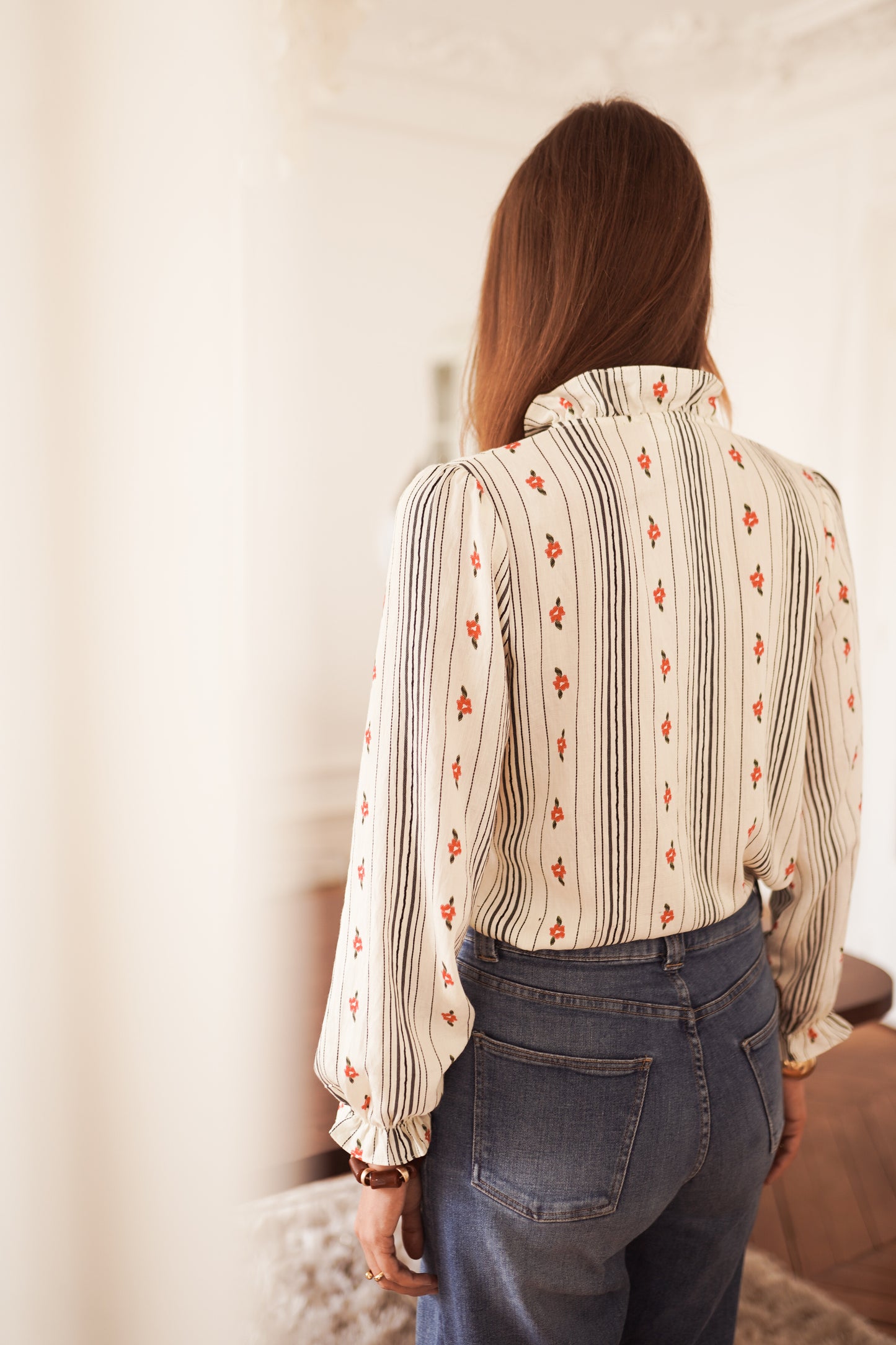 Willow stripe floral blouse