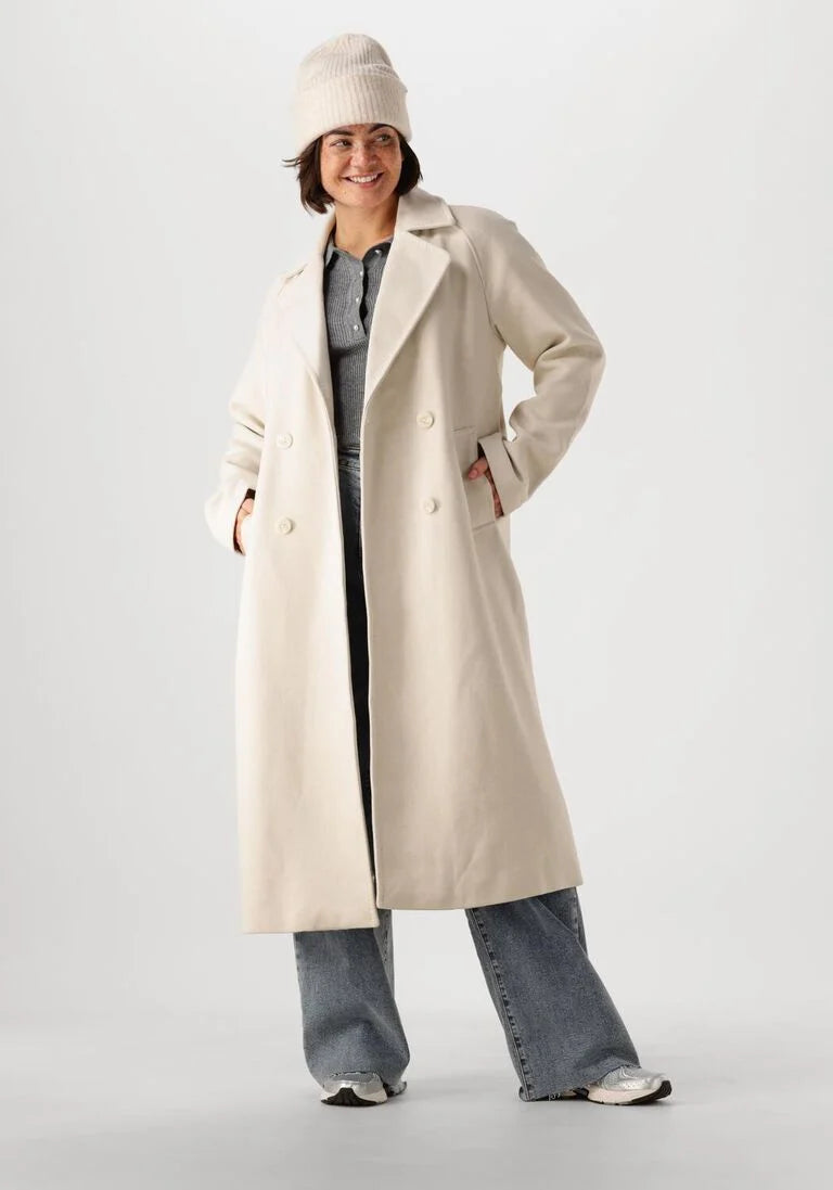 YAS MARGOT BIRCH WOOL LONG COAT