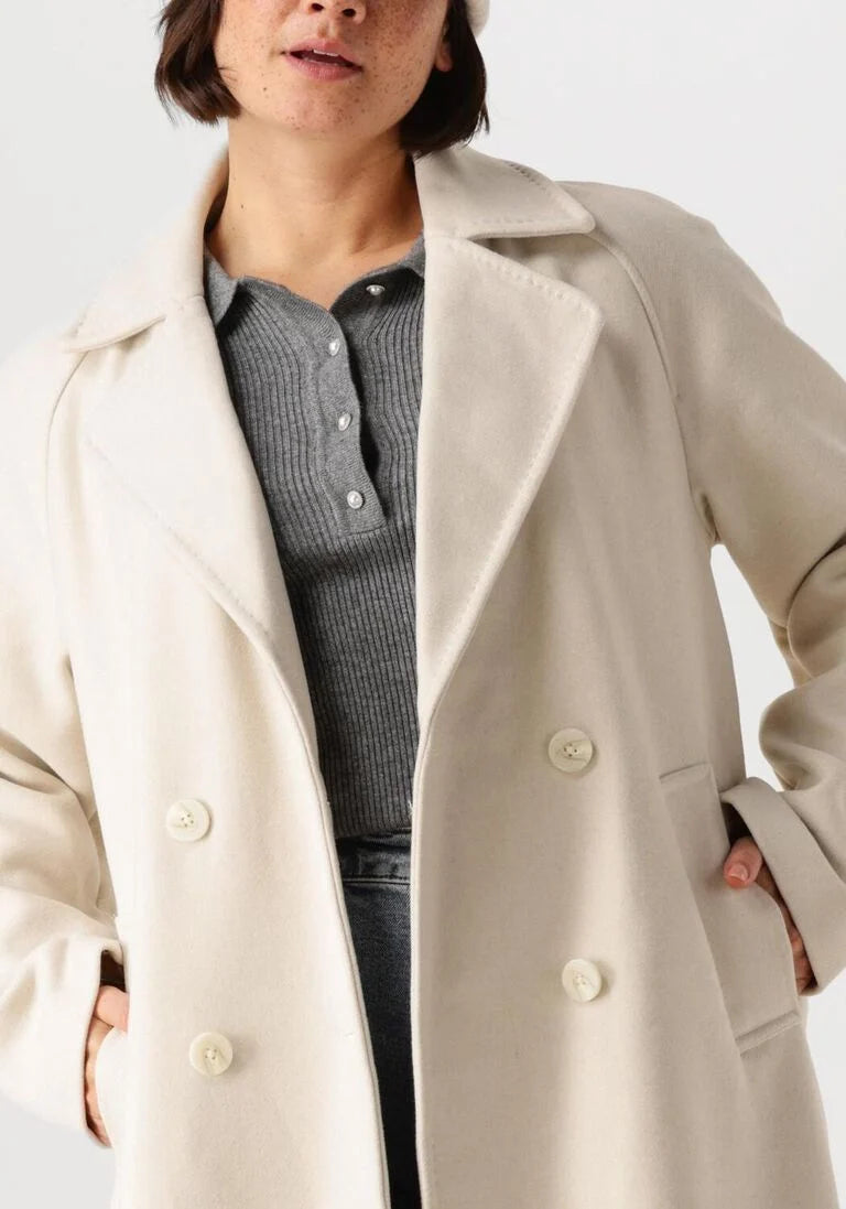 YAS MARGOT BIRCH WOOL LONG COAT