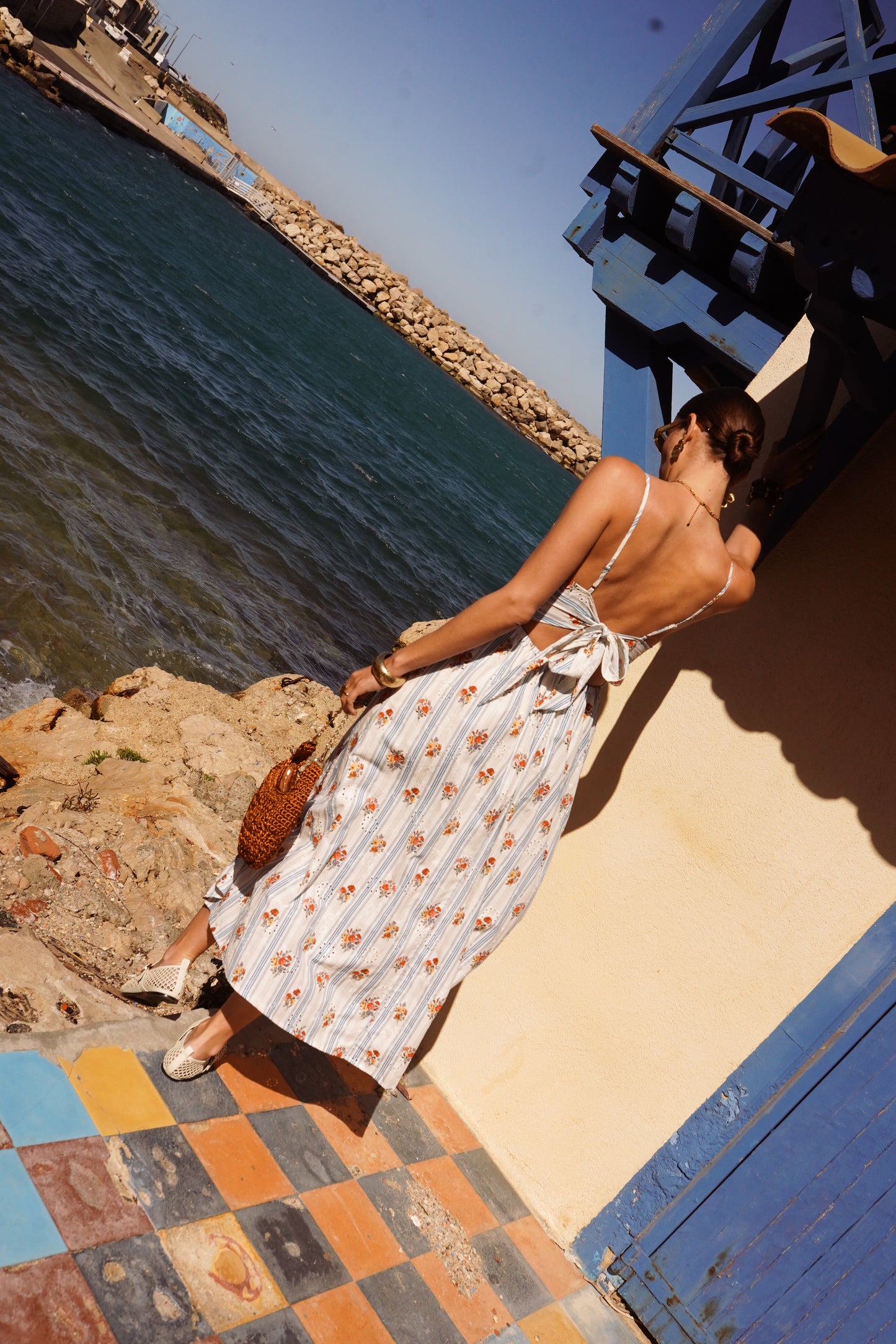 Charlotte floral bow back summer dress