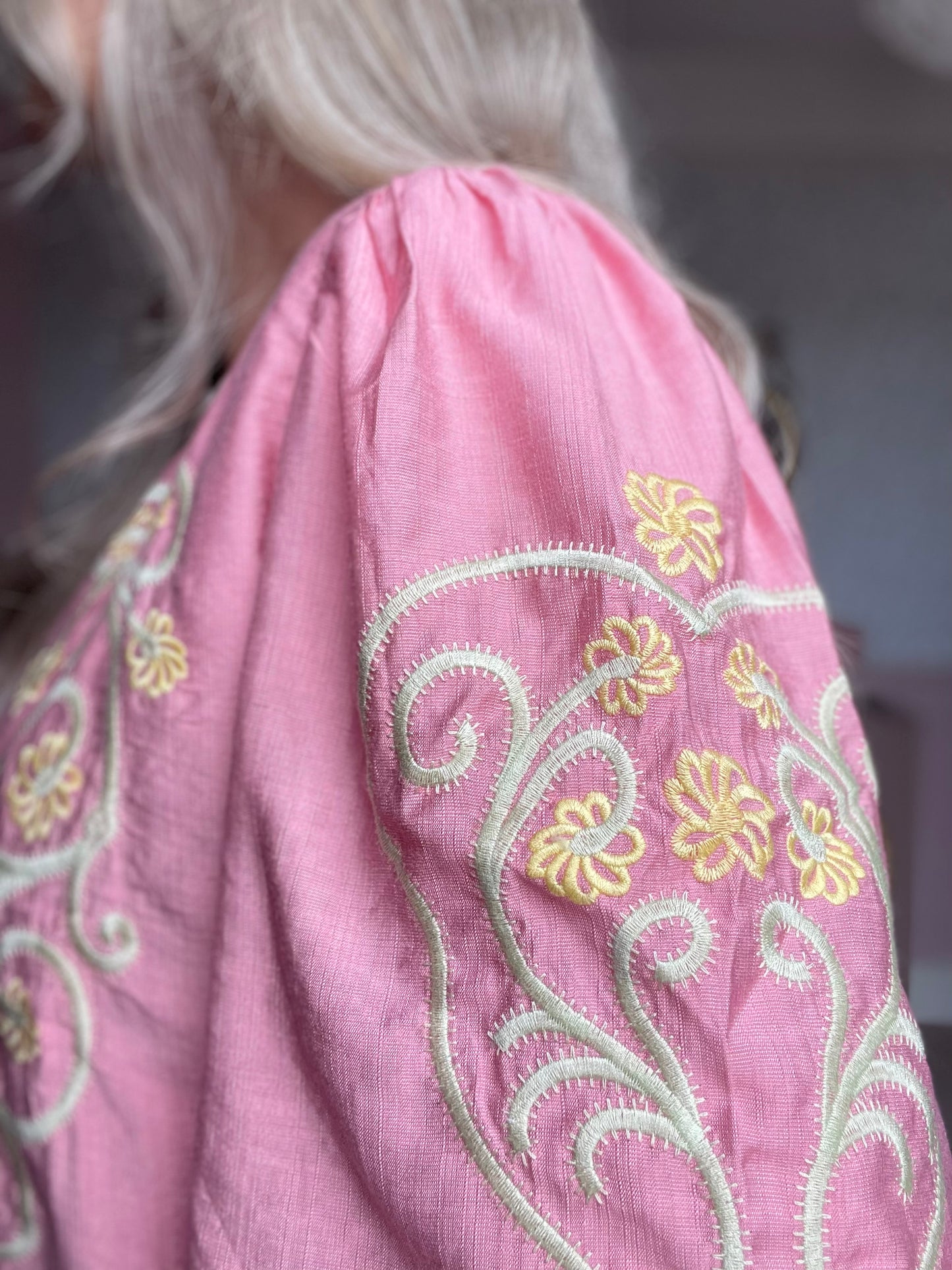 Ottilie pink floral boho jacket