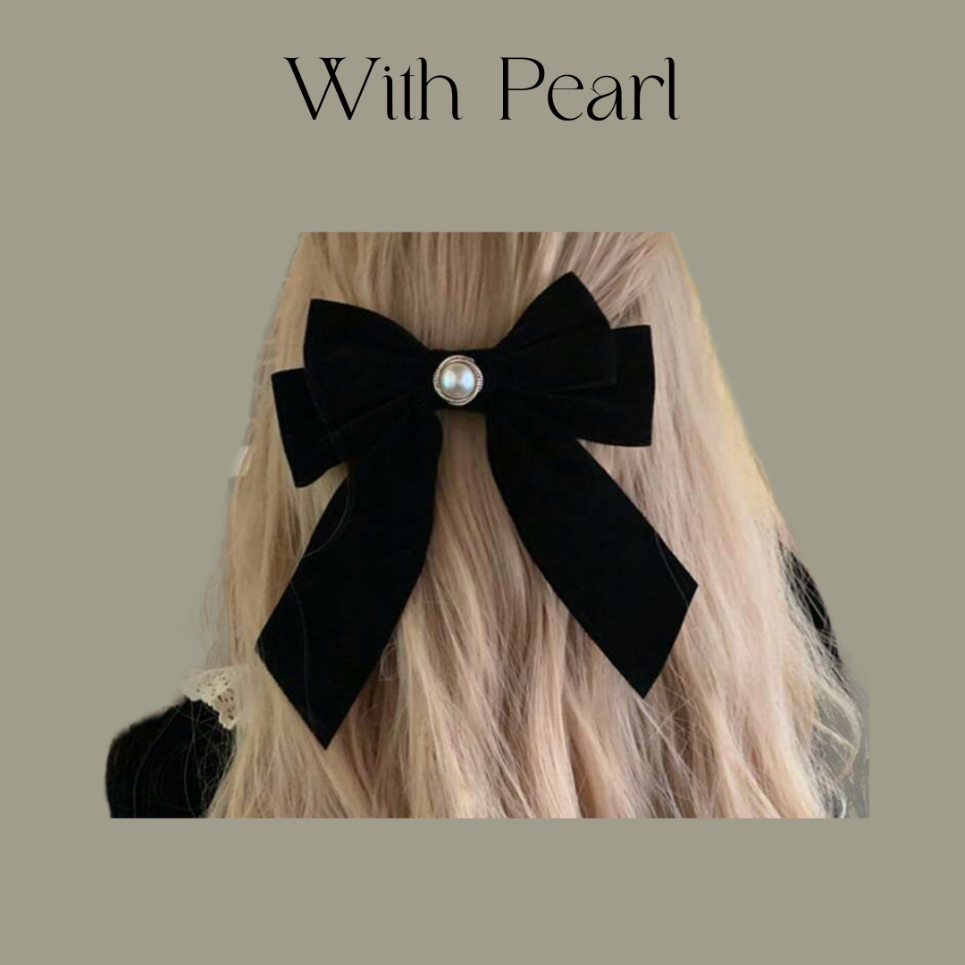 Velvet hair bow clip