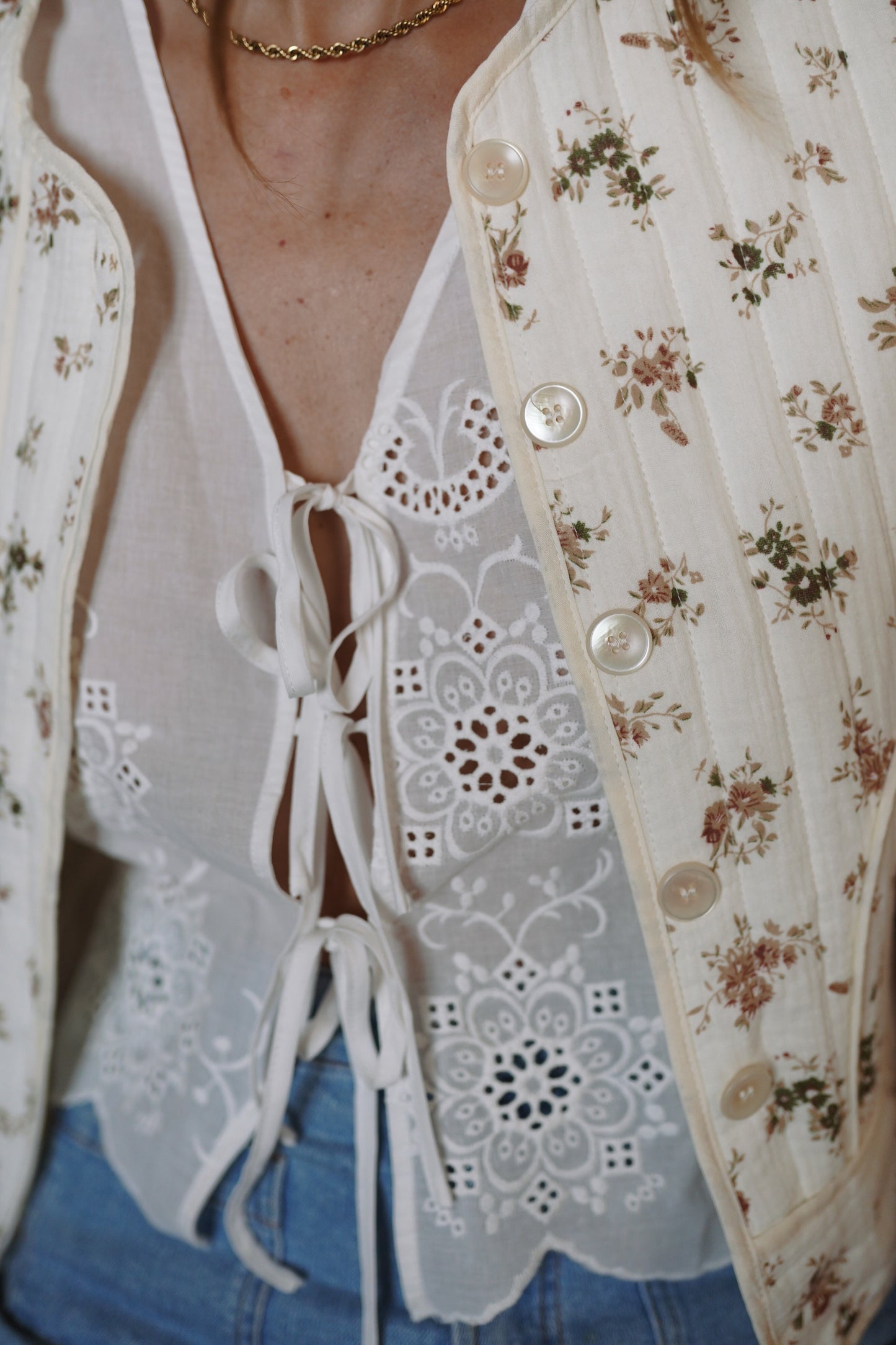 Charlotte quilted floral jacket