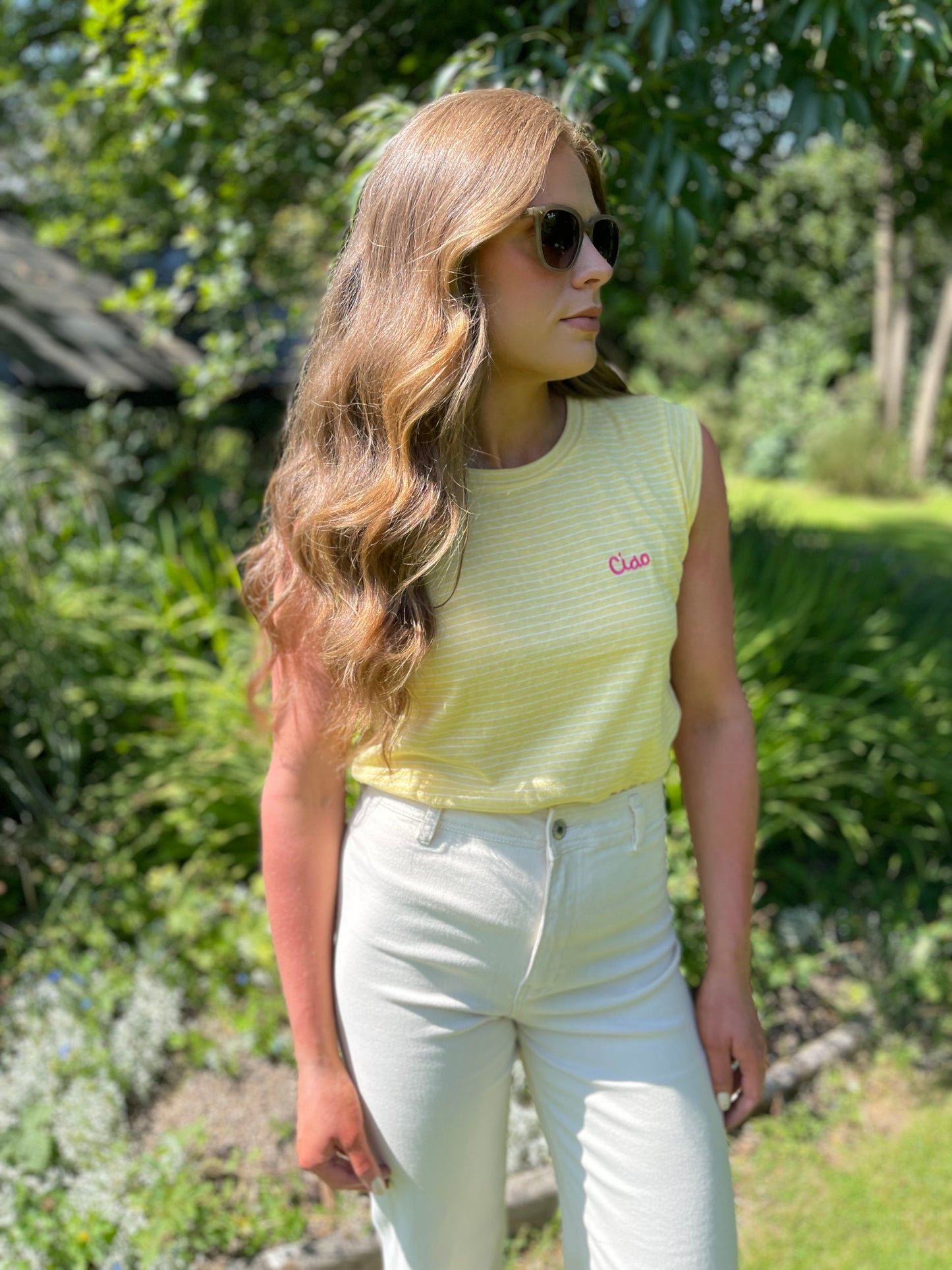 Ciao yellow striped tshirt