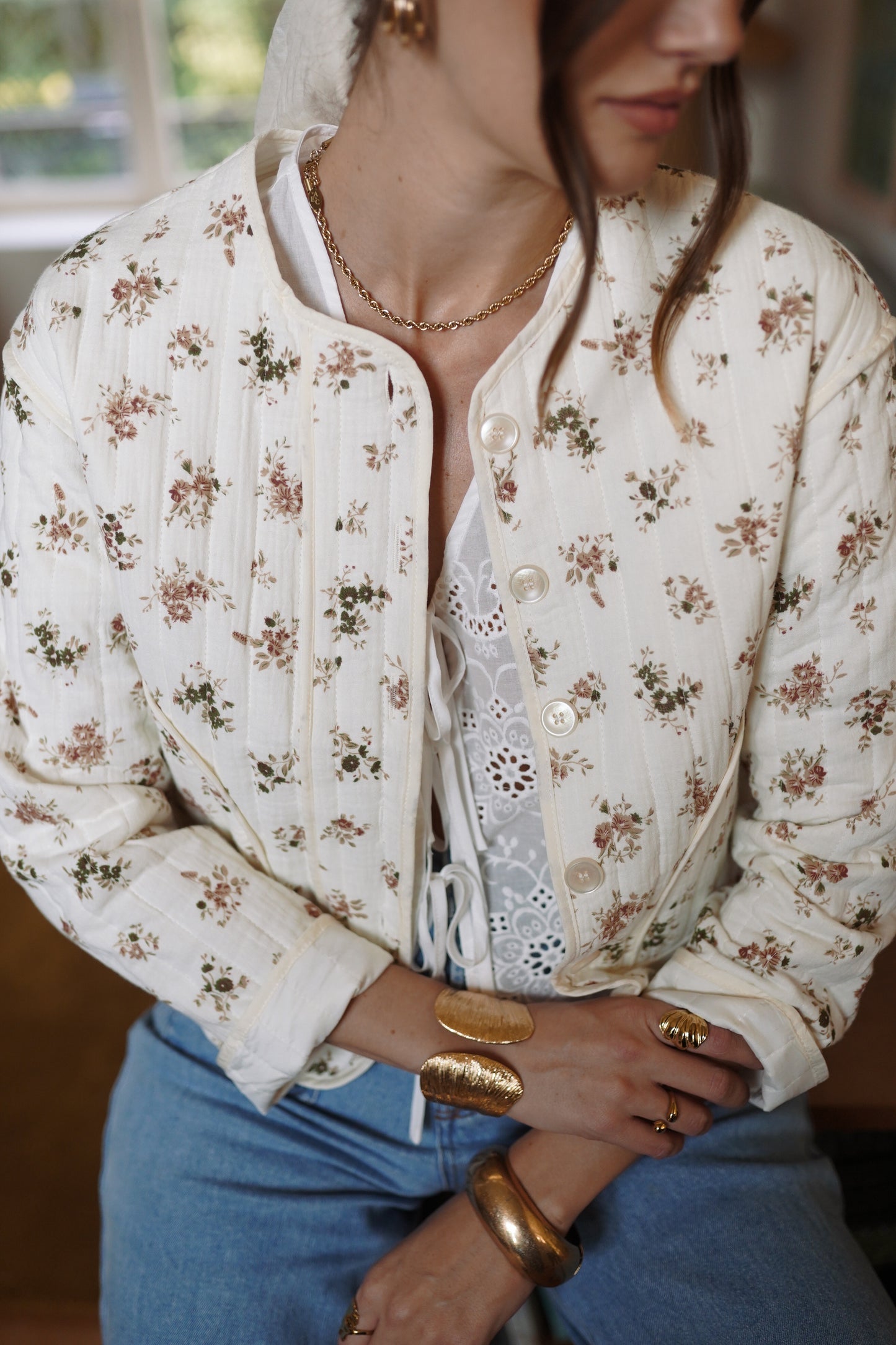 Charlotte quilted floral jacket