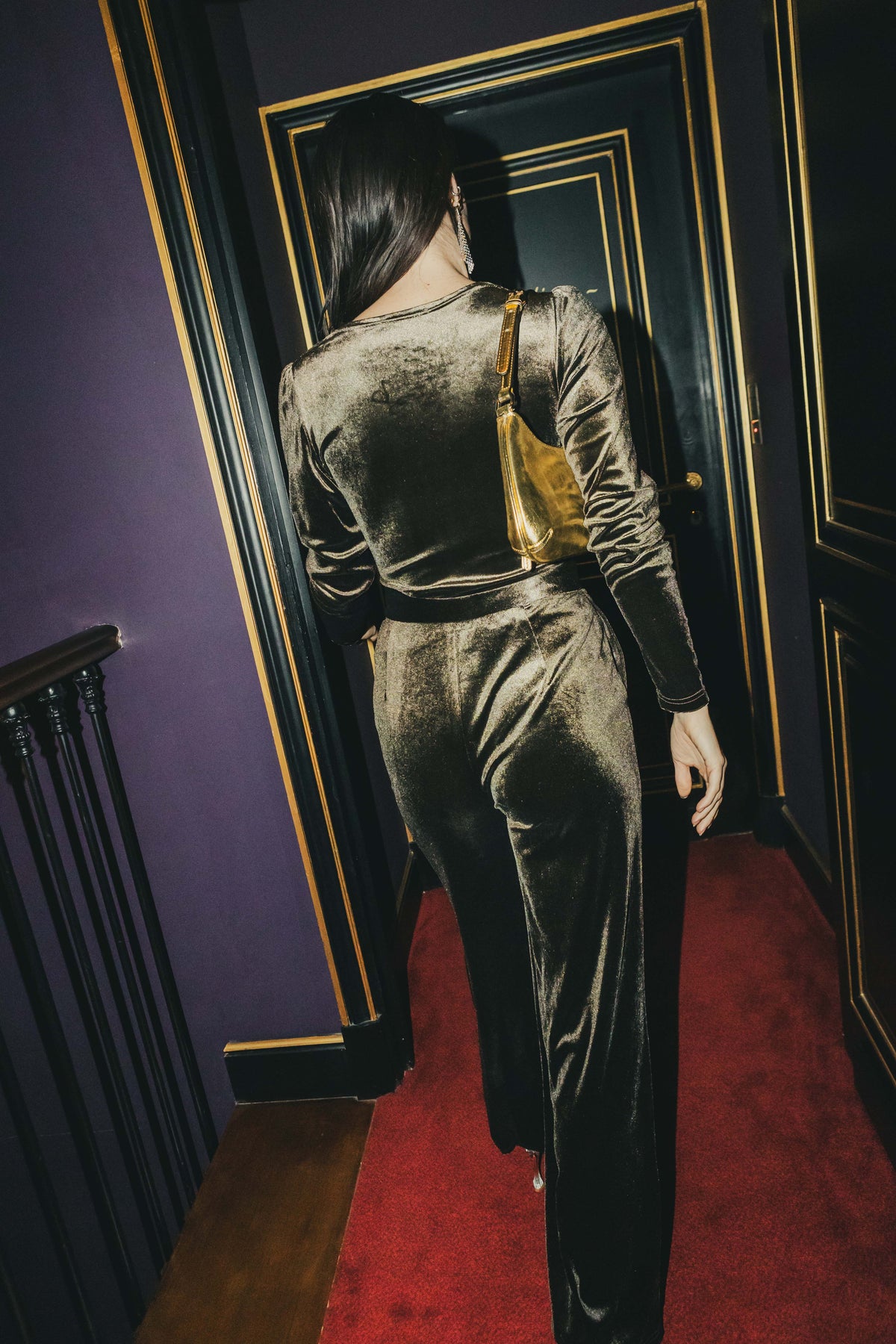 Misha khaki velvet trousers