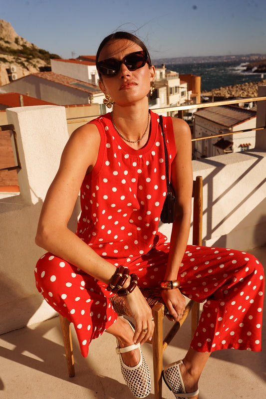 June red polka dot top