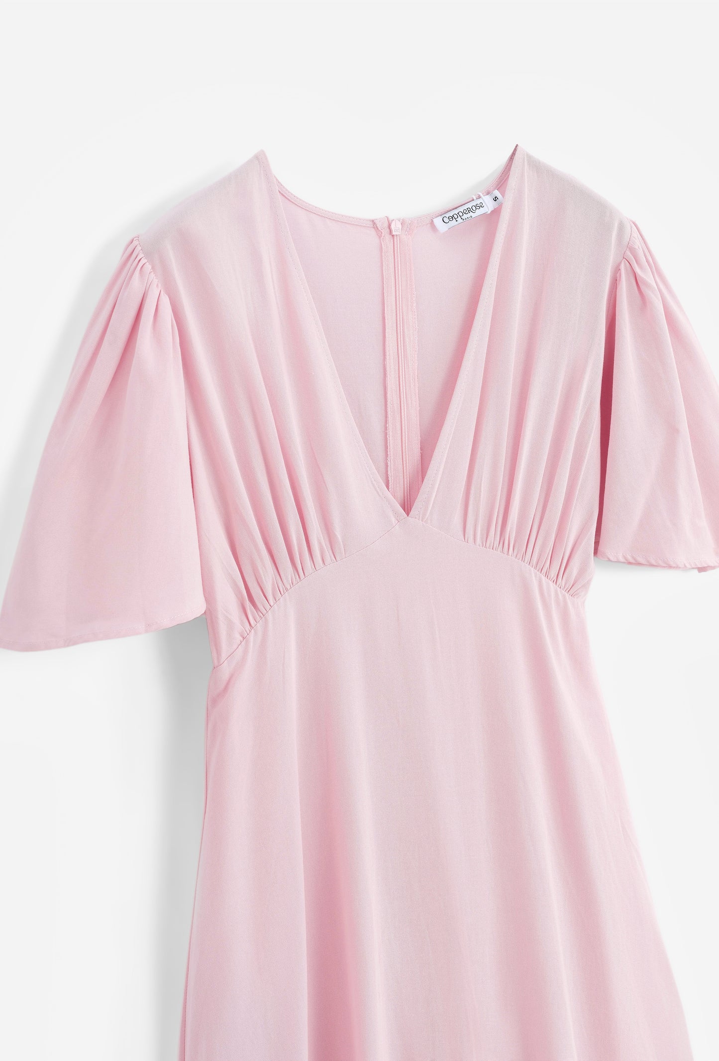 Ophelia blush pink v neck dress