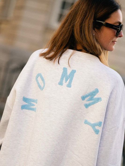 Mommy blue grey sweatshirt