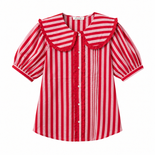 Pam red and pink stripe shirt
