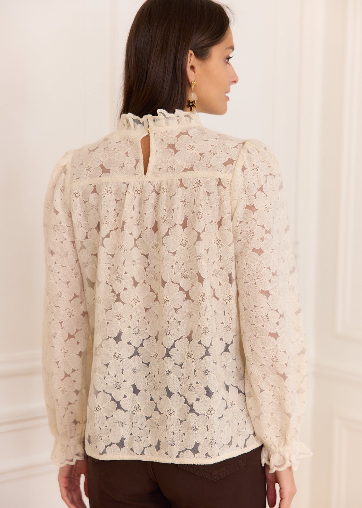 Luna lace floral embroidered blouse