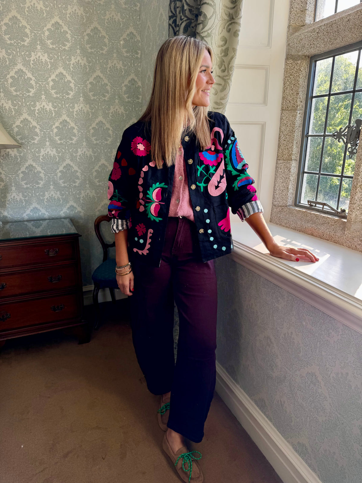 Danielle black embroidered jacket