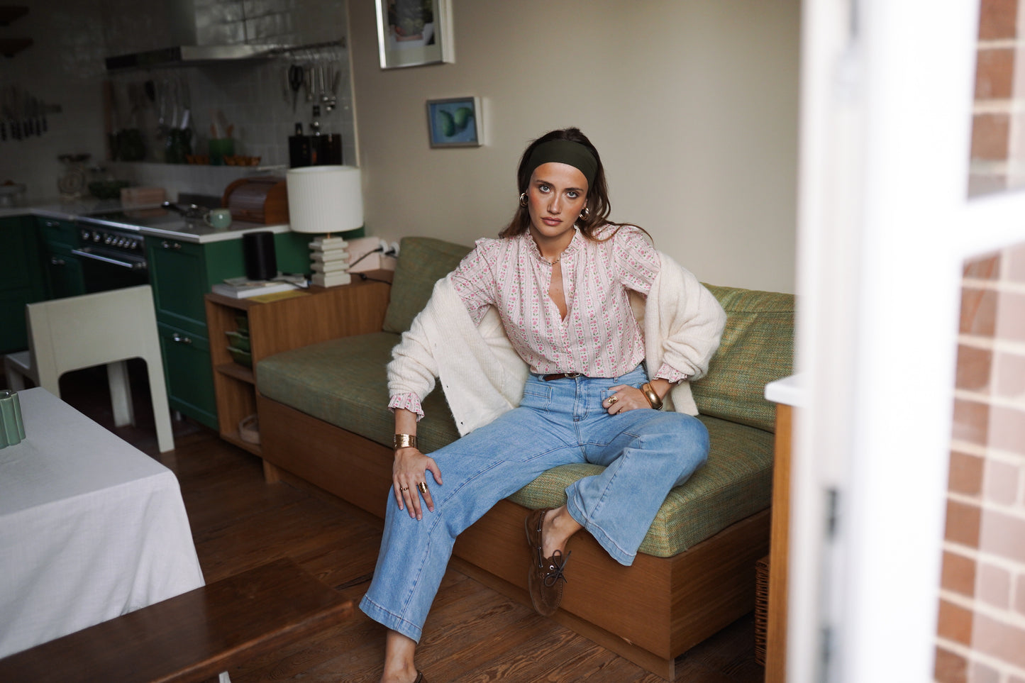 Preorder Grace pink ditsy floral blouse