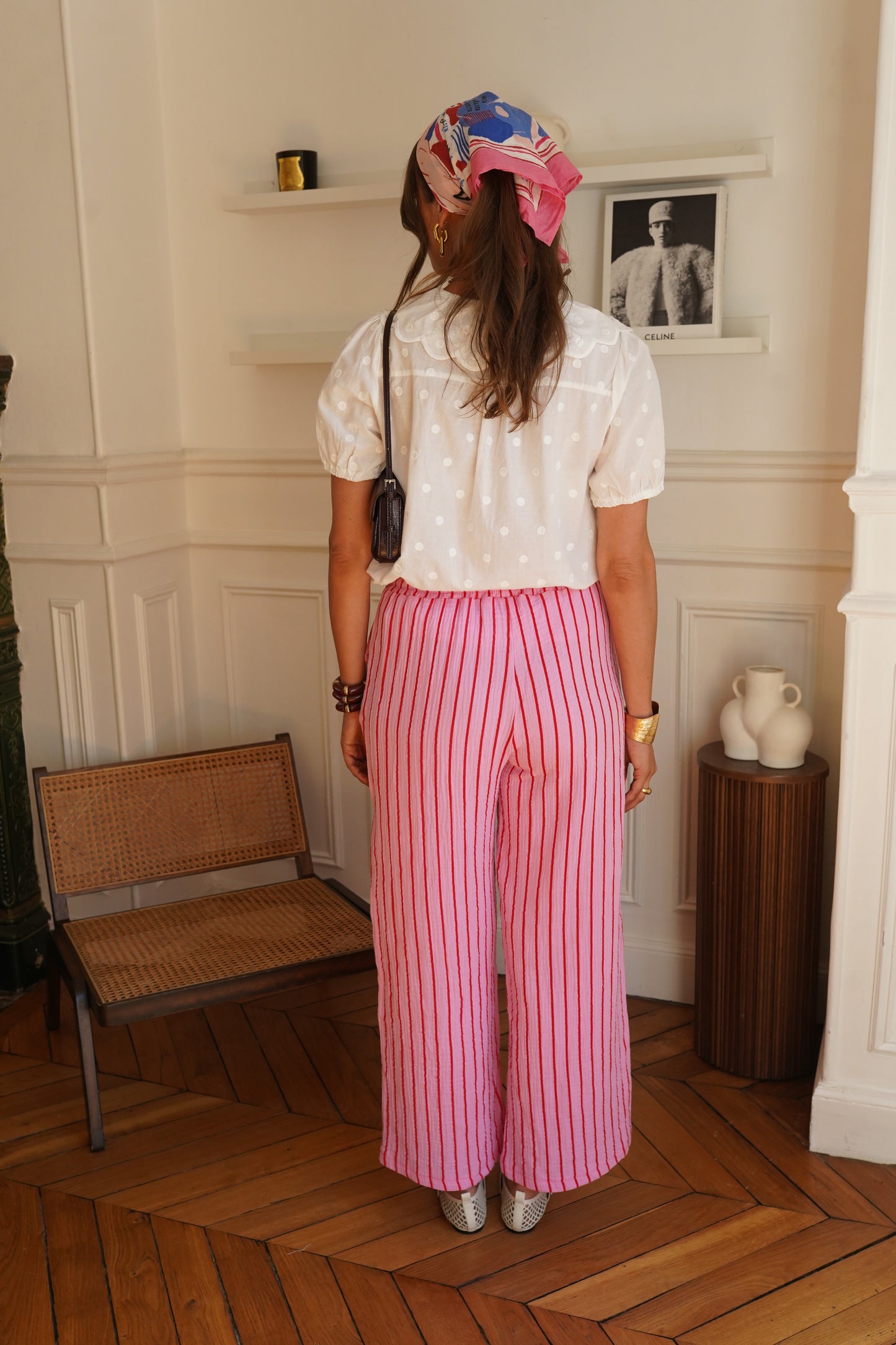 Sandra pink & red stripe pants