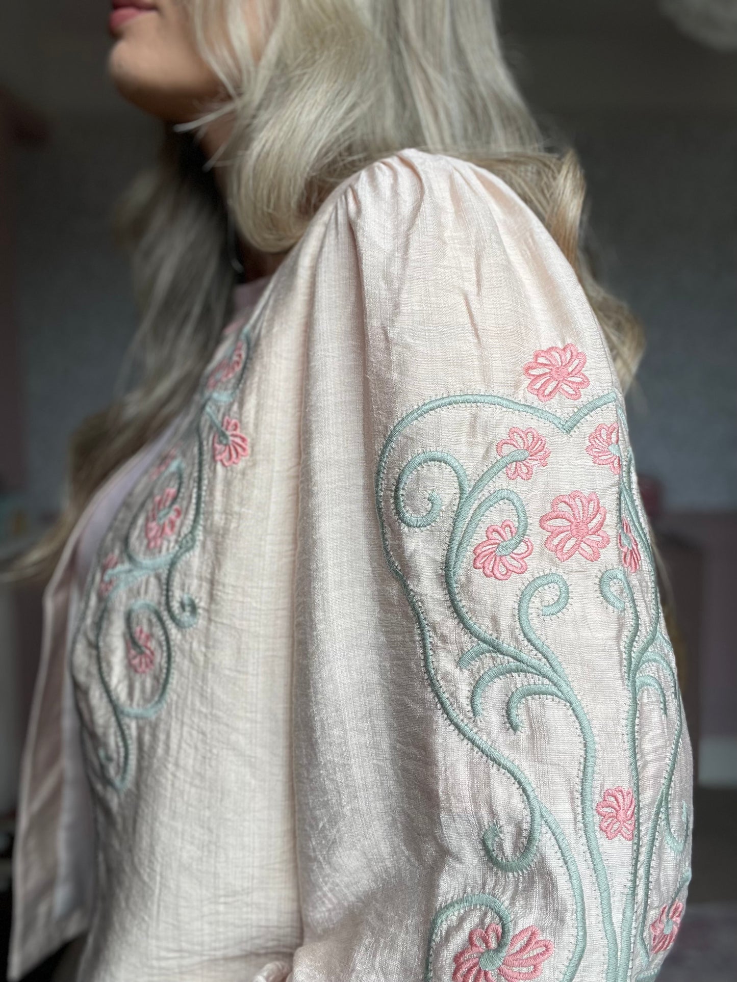 Ottilie beige floral boho jacket