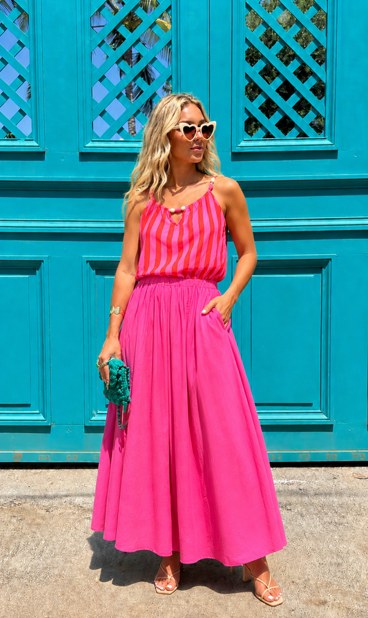 Maria pink maxi skirt