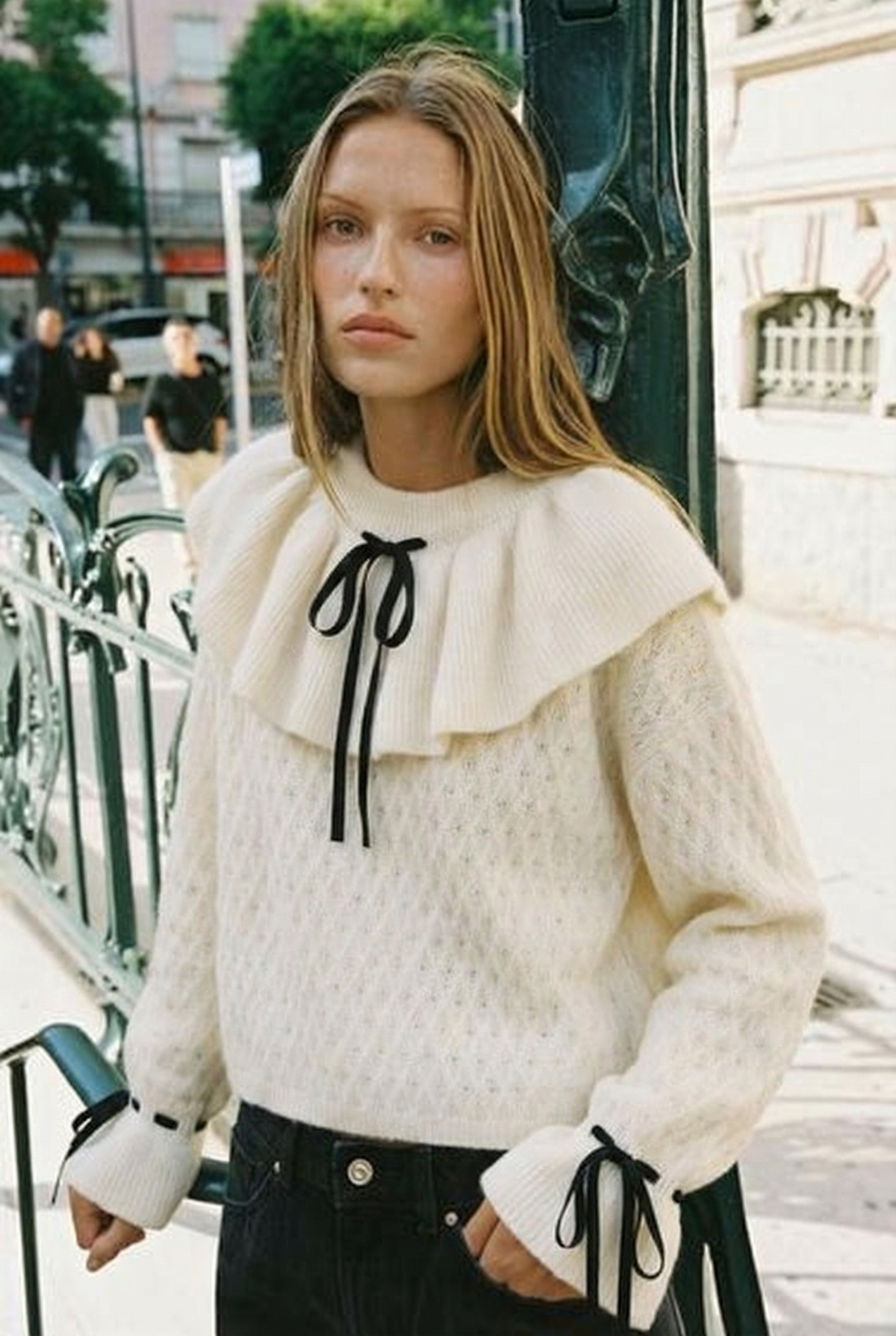 Marie bow frill jumper