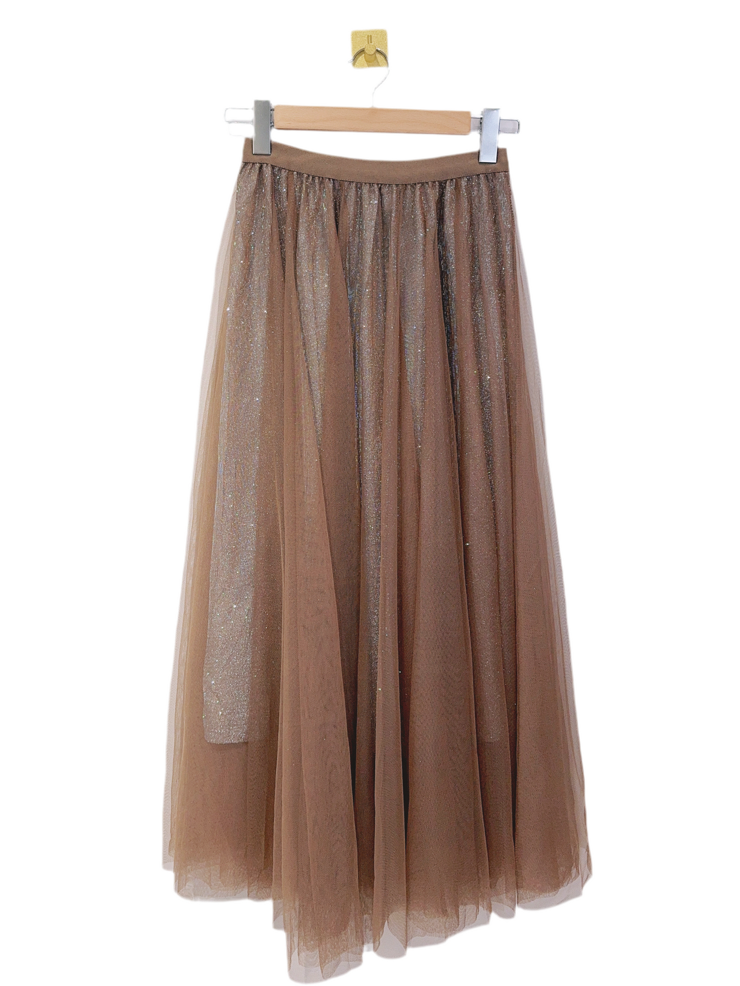 Luna coffee glitter tulle skirt