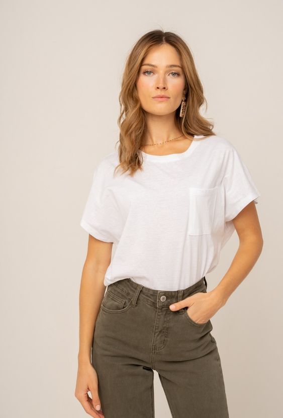 Basic cotton t-shirt with pocket