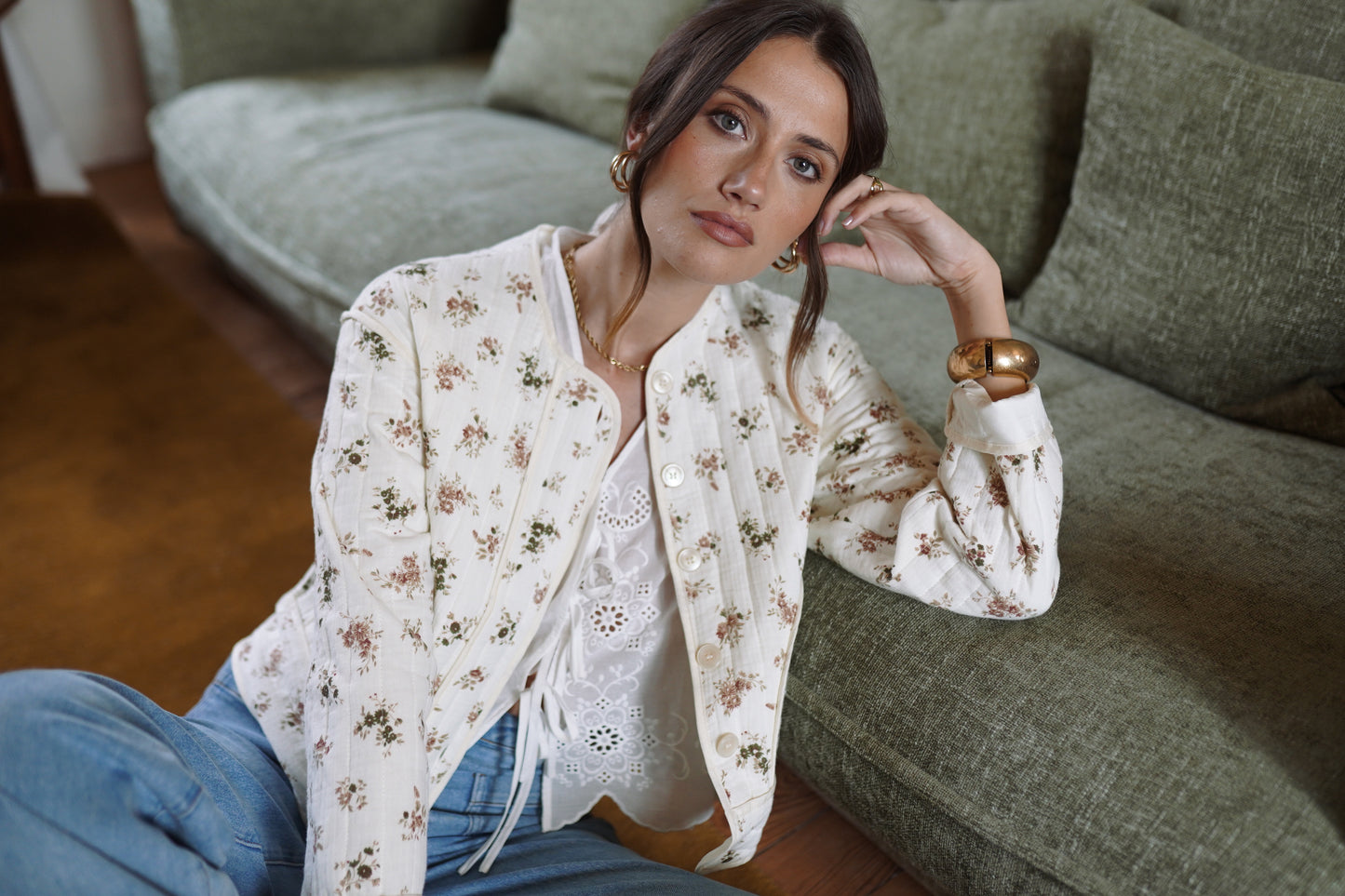 Charlotte quilted floral jacket