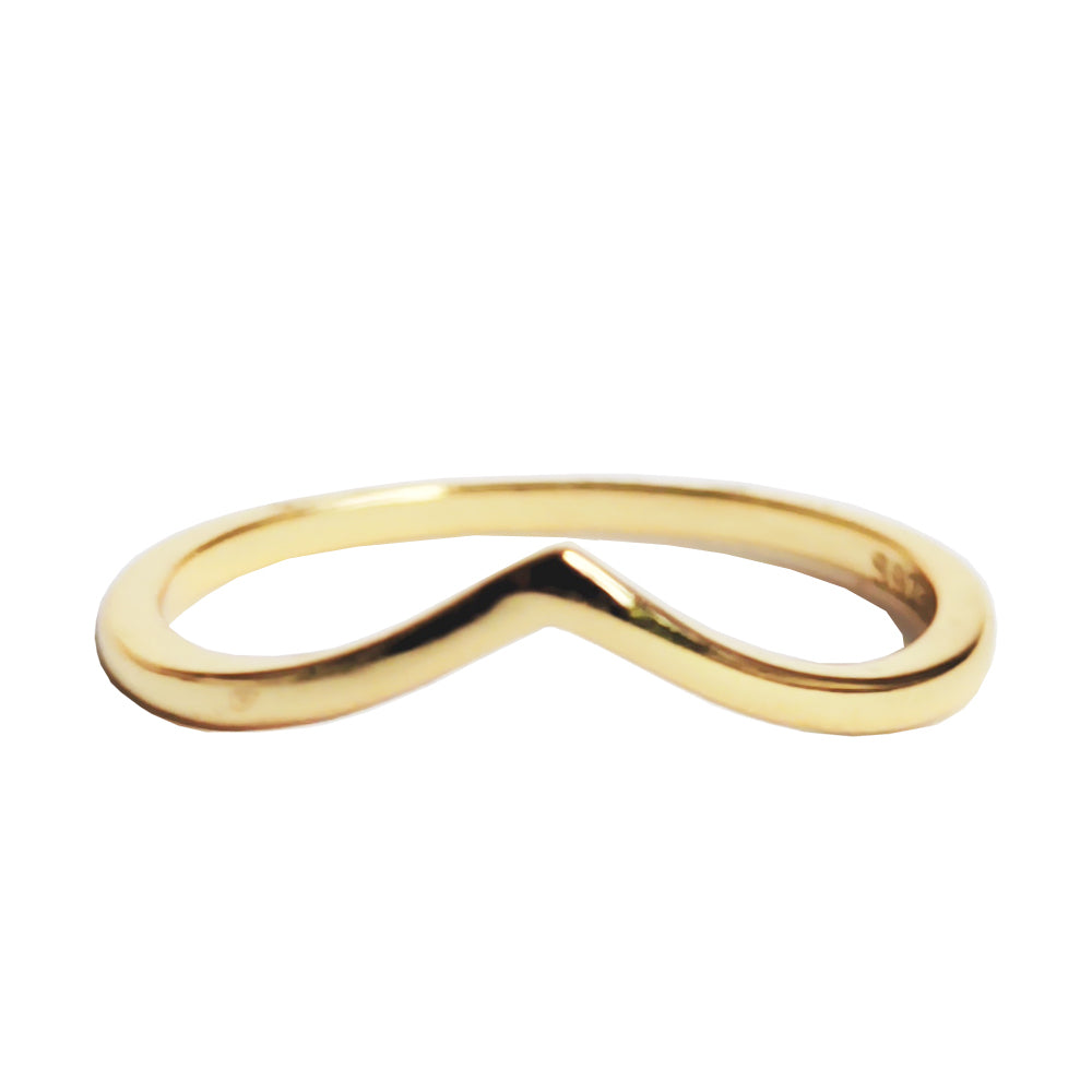Chevron & Cross Adjustable Gold Ring Set