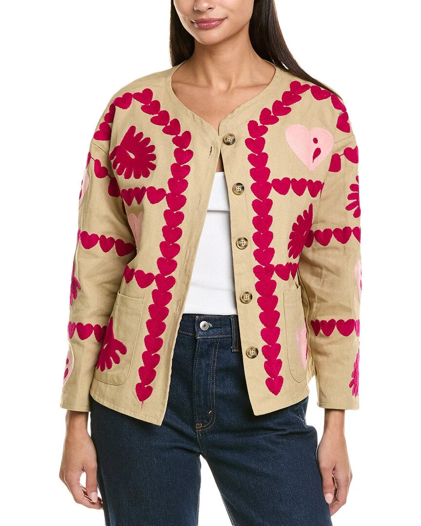 Edith embroidered pink jacket