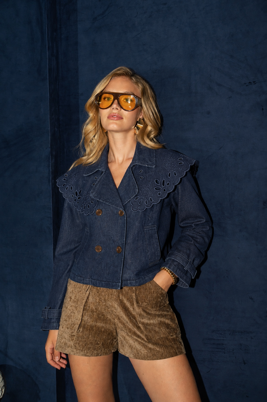Edwina denim Peter Pan collar jacket