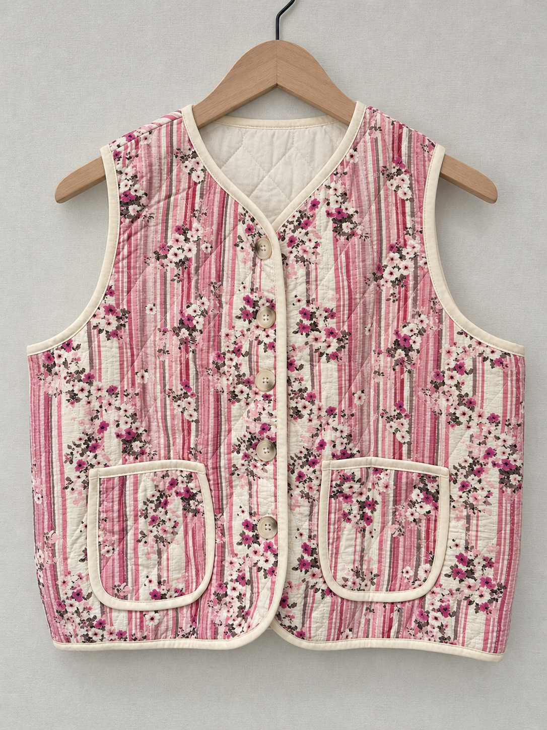 Billie pink floral gilet