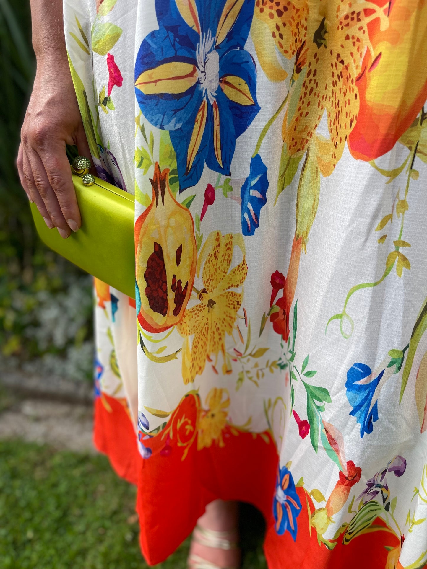 Tropicana floral organic linen dress