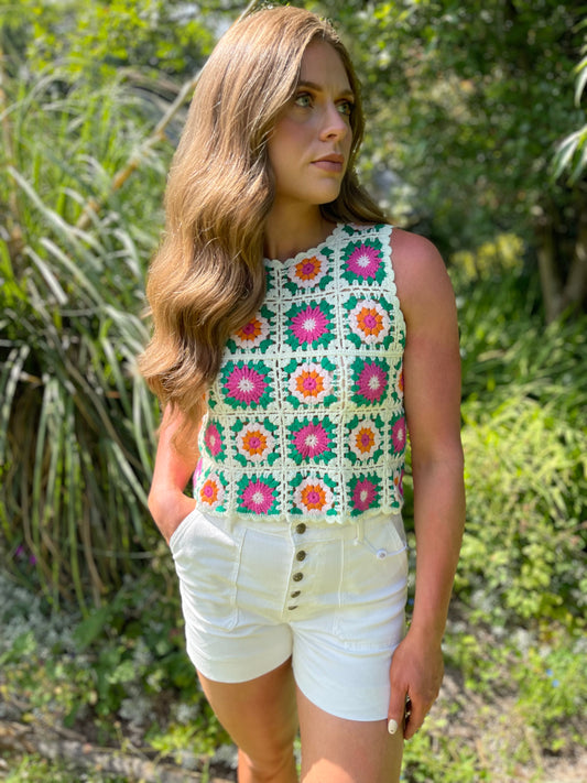 Amara crochet sleeveless top