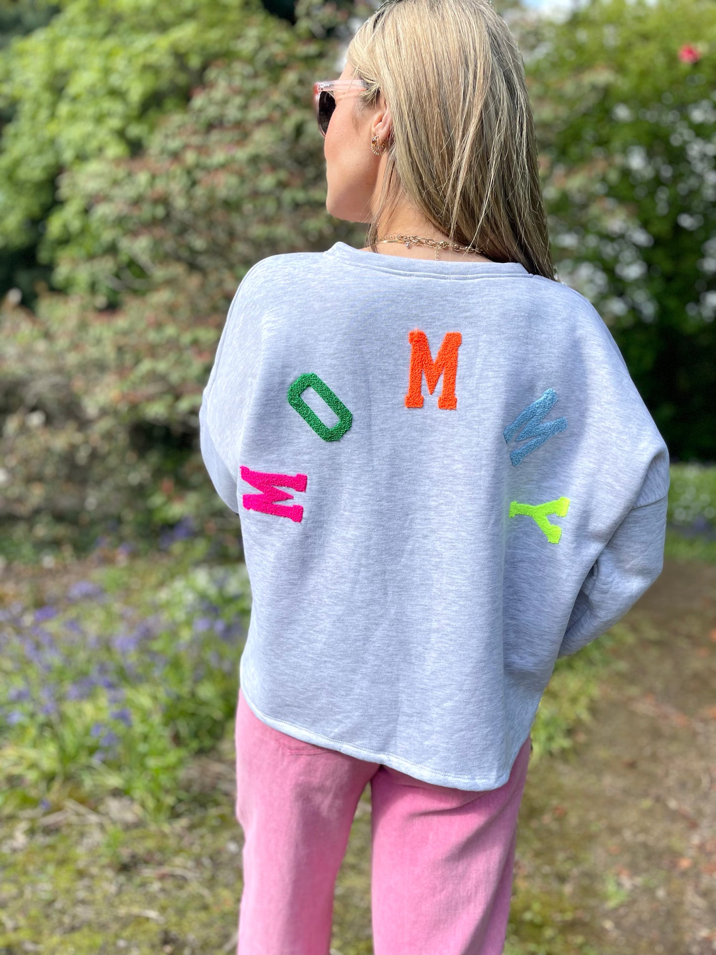 Preorder Mommy rainbow grey sweatshirt