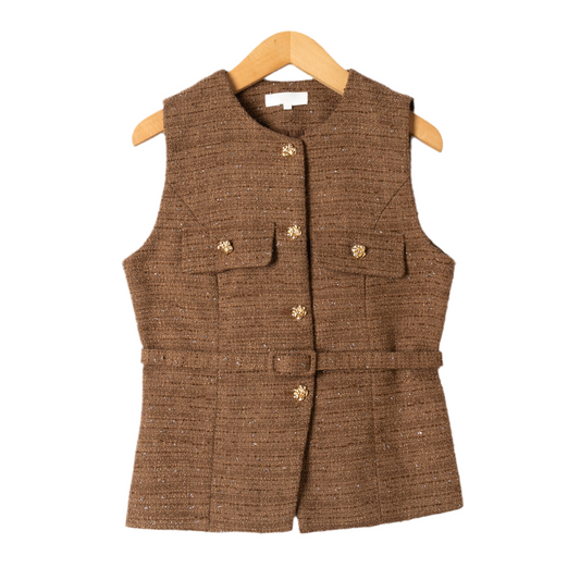 Tilly tweed chocolate waistcoat