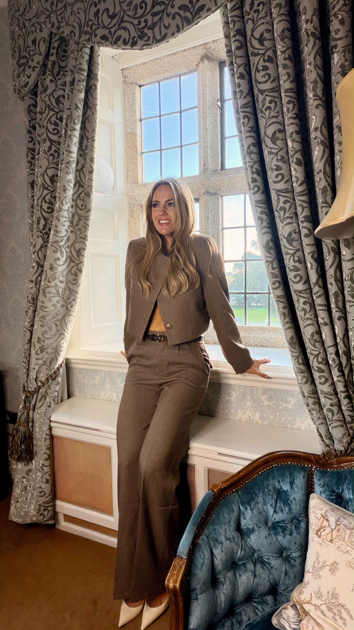 Hazel houndstooth tailored trousers