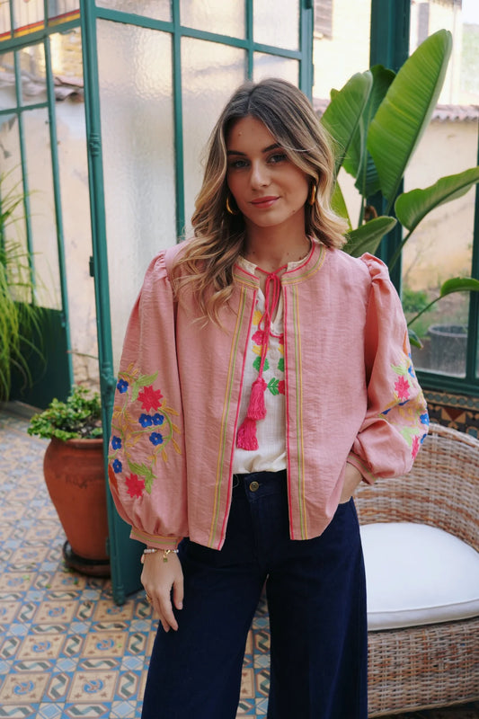 Cecilia pink floral boho jacket