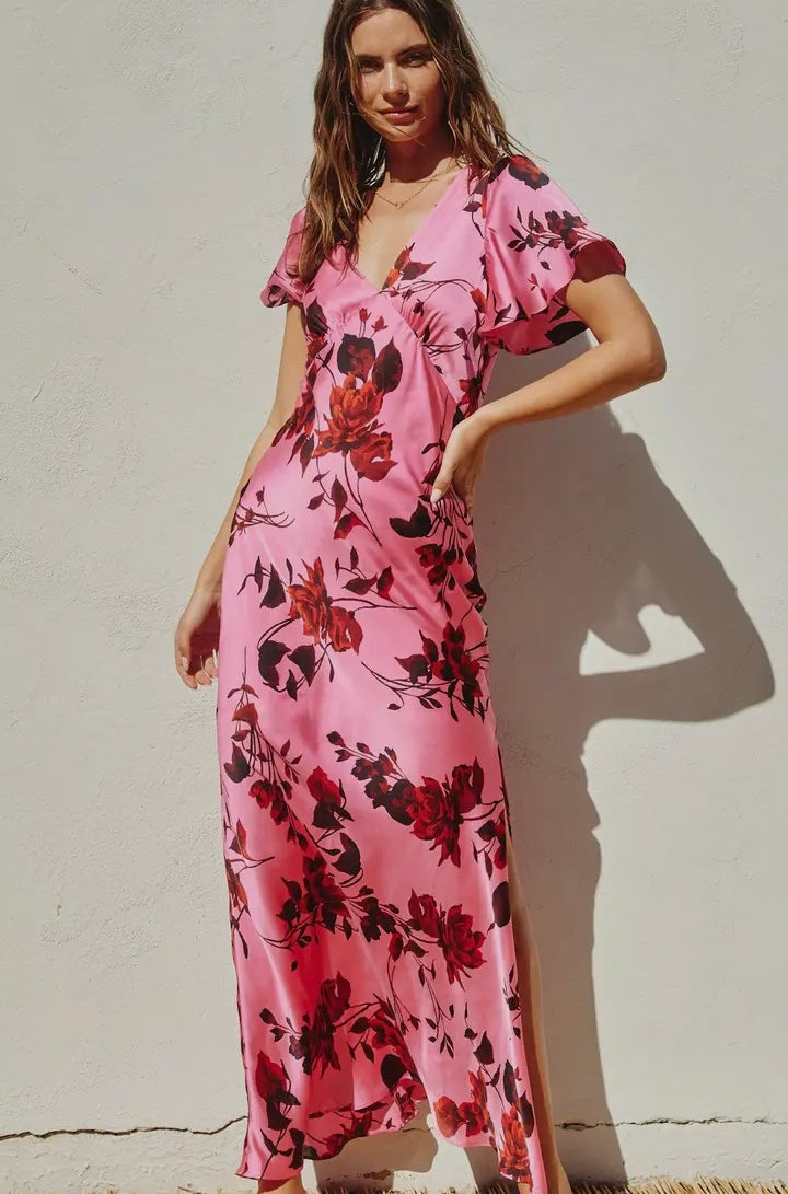 Potential Heartache Flutter Sleeve Maxi Dress