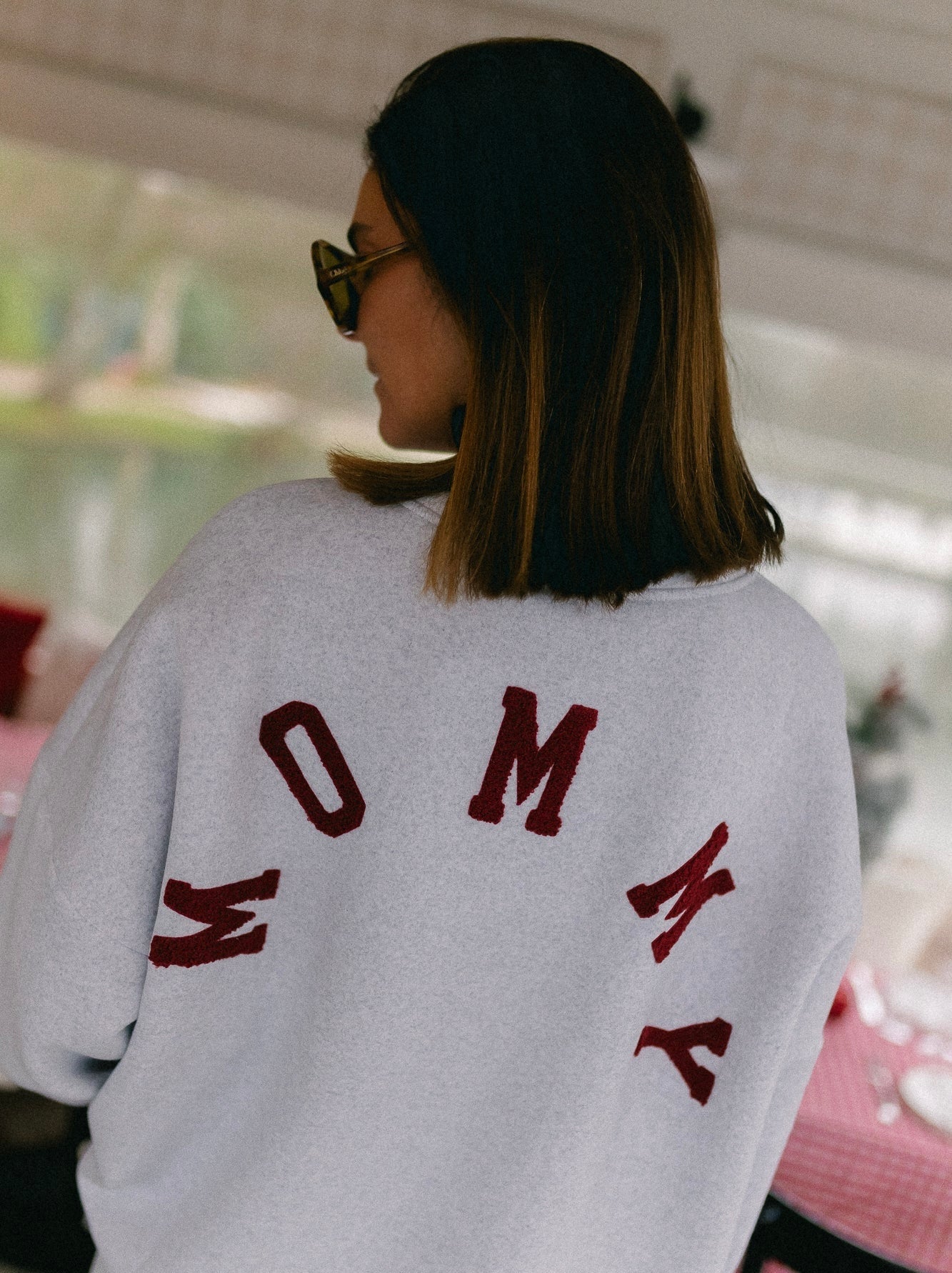 Mommy burgundy grey sweatshirt