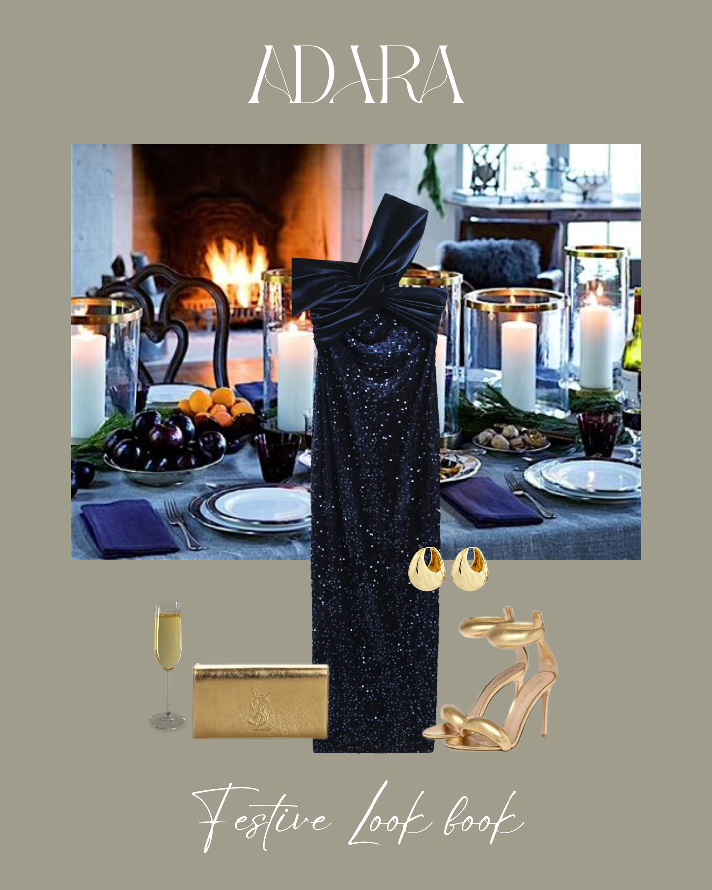 Alison sequin drop shoulder velvet dress navy