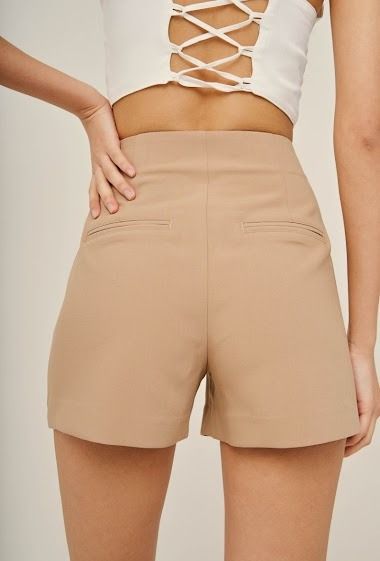 Zina tailored shorts with gold button