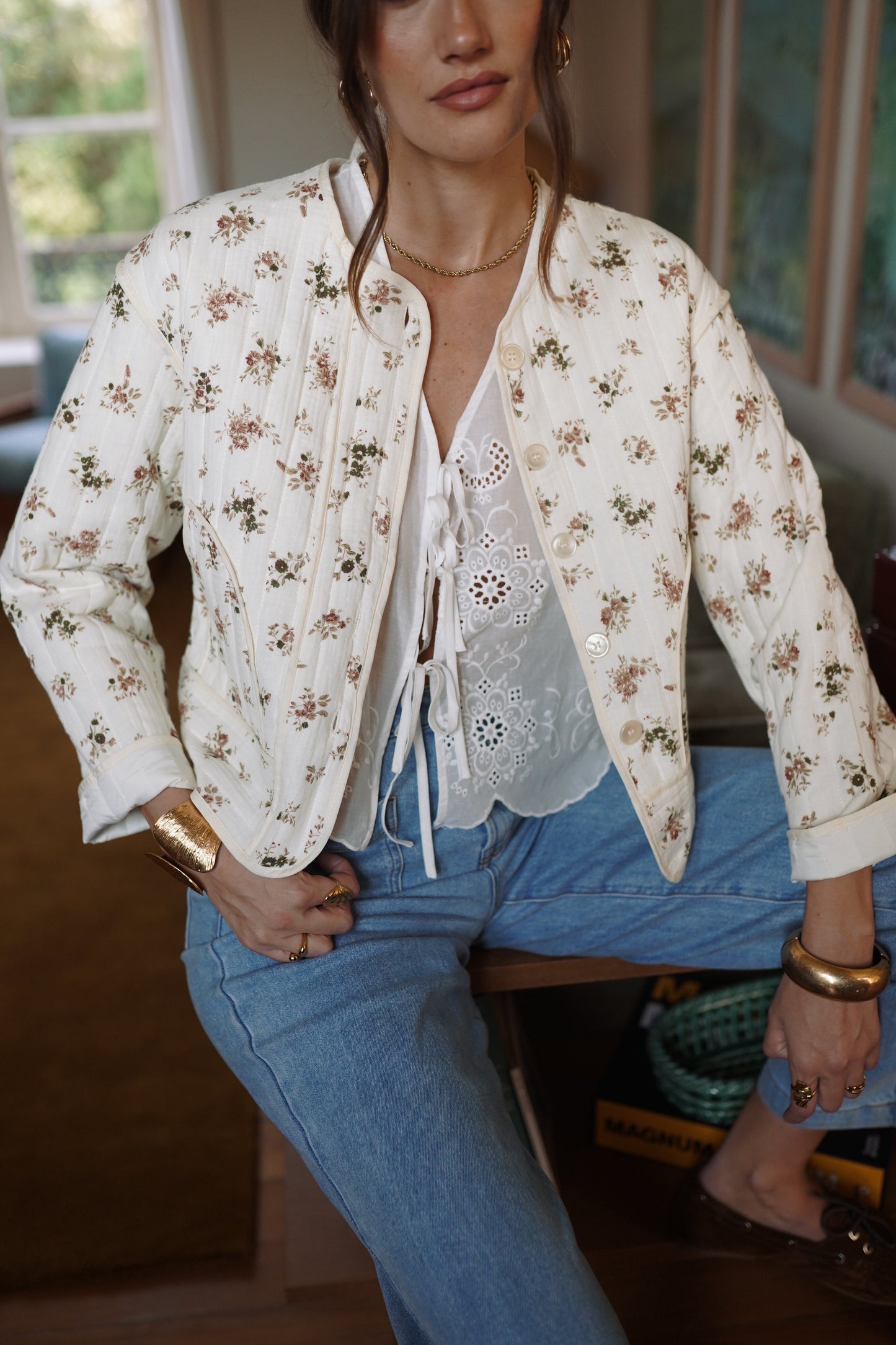 Charlotte quilted floral jacket