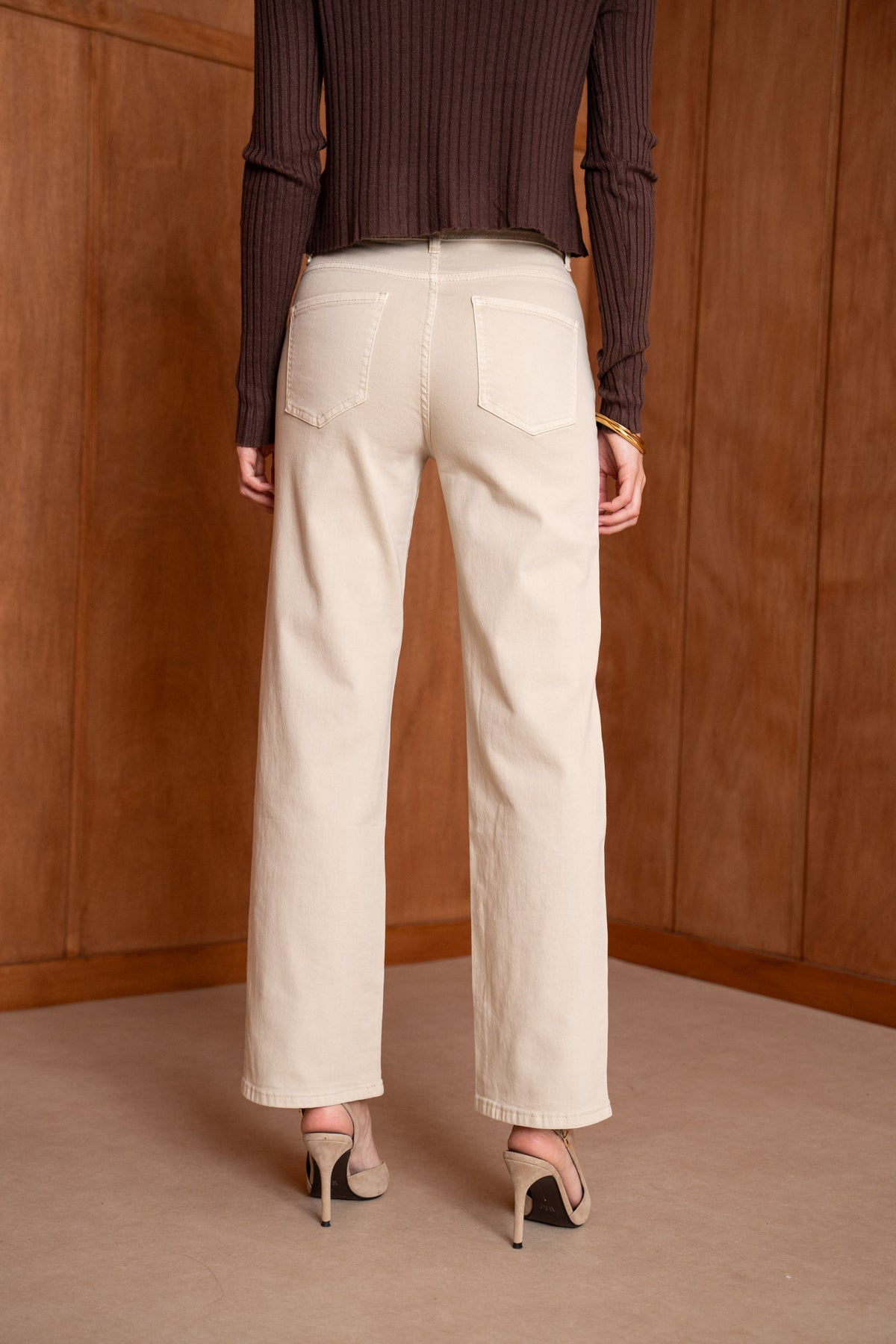 Lauren beige wide leg jeans