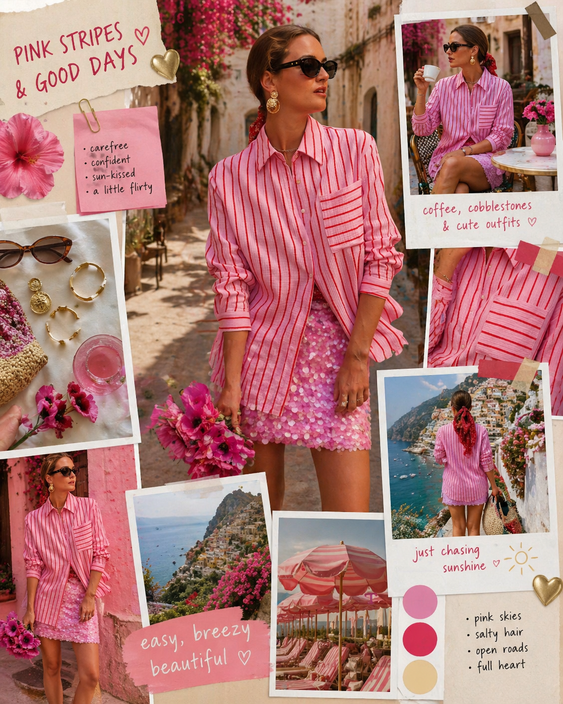 Sophie pink and red striped shirt